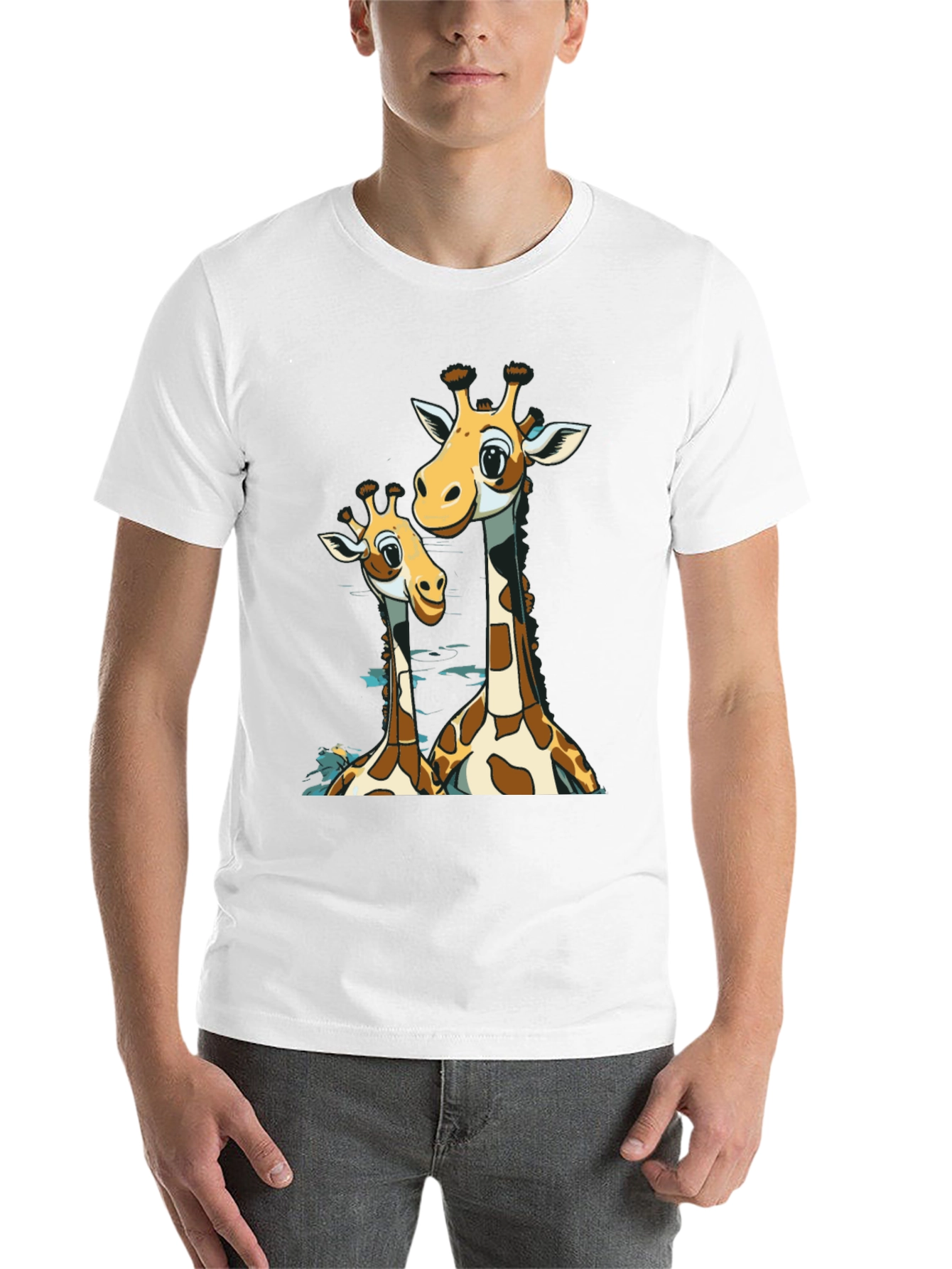 Black Giraffe Lover Black T-Shirt view 14