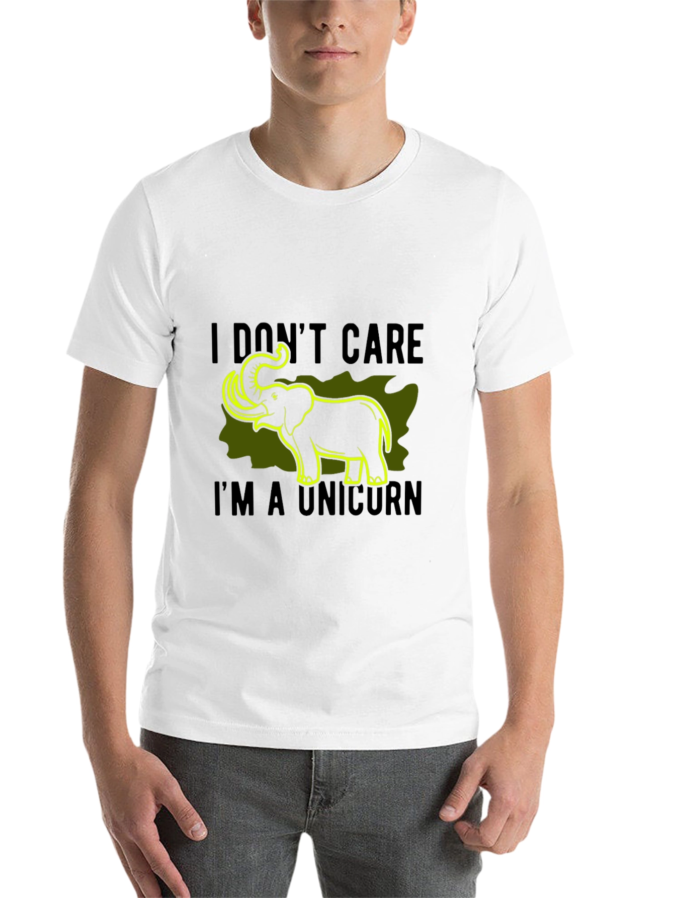 Black Funny I Don't Care I'm A Unicorn Elephant Graphic Tee view 14