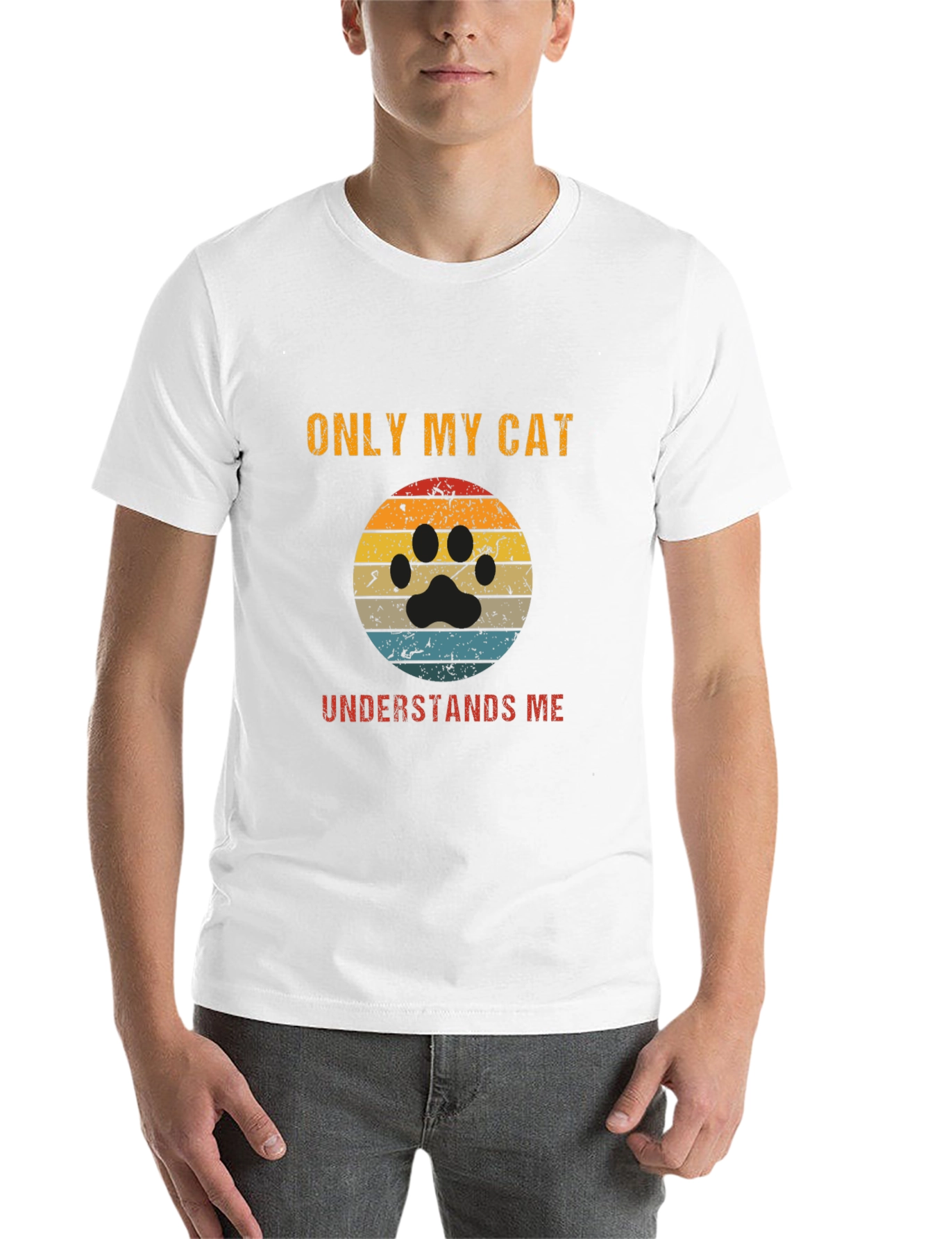 Black Only My Cat Understands Me T-Shirt view 14