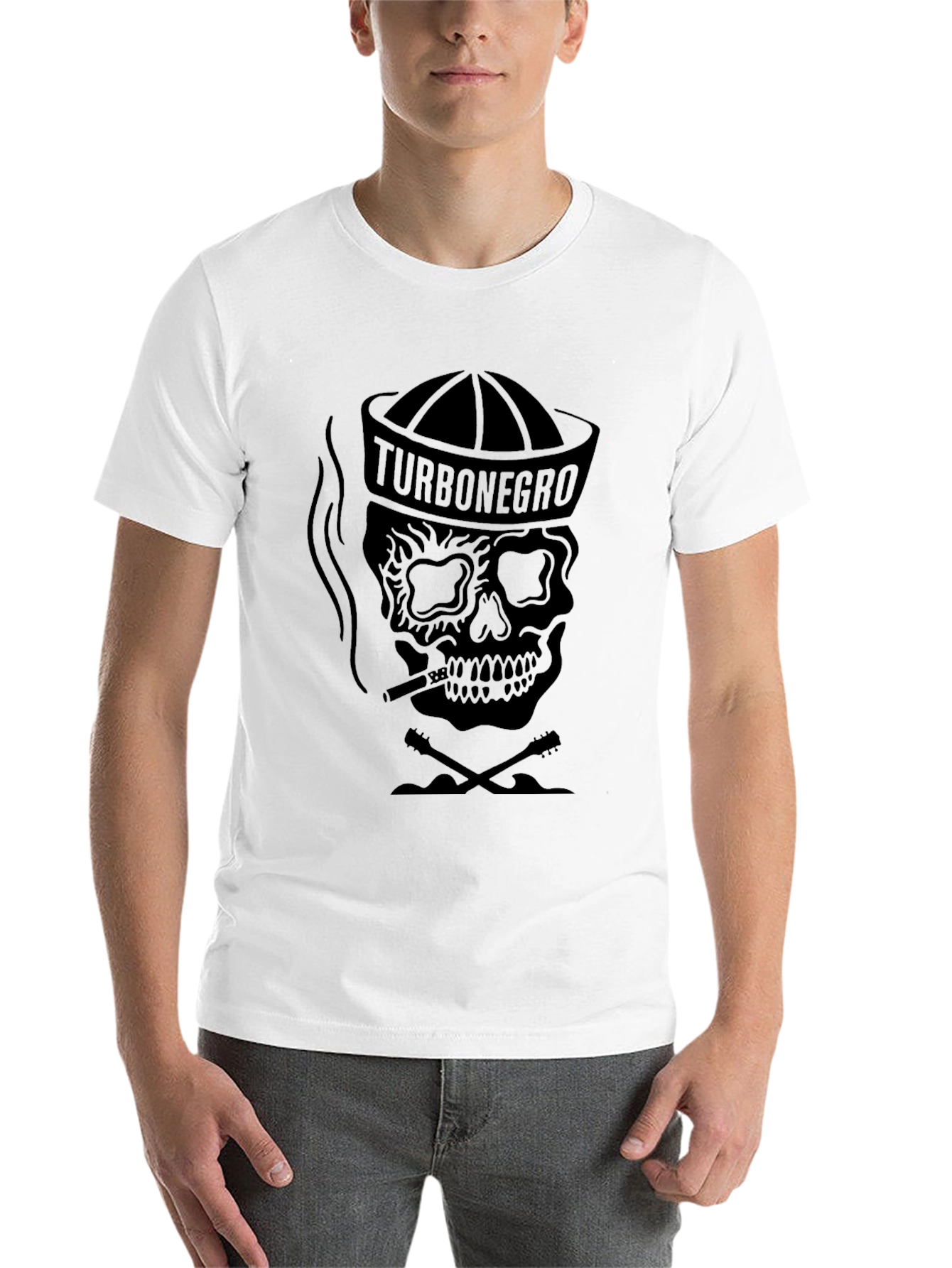 Black Turbonegro Skull Graphic Black T-Shirt view 14