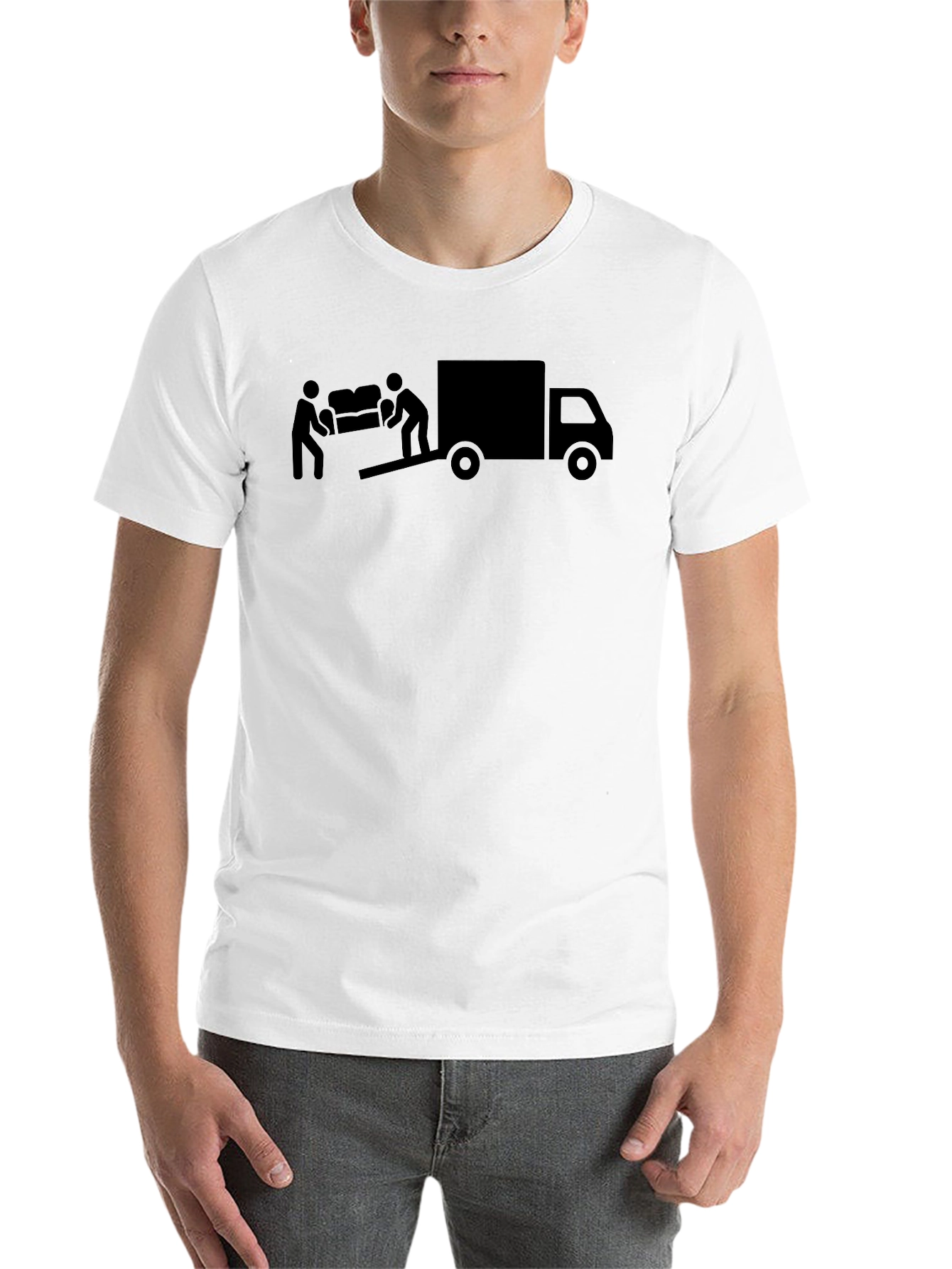 Black Moving Day T-Shirt - Men's Black Graphic Tee view 14