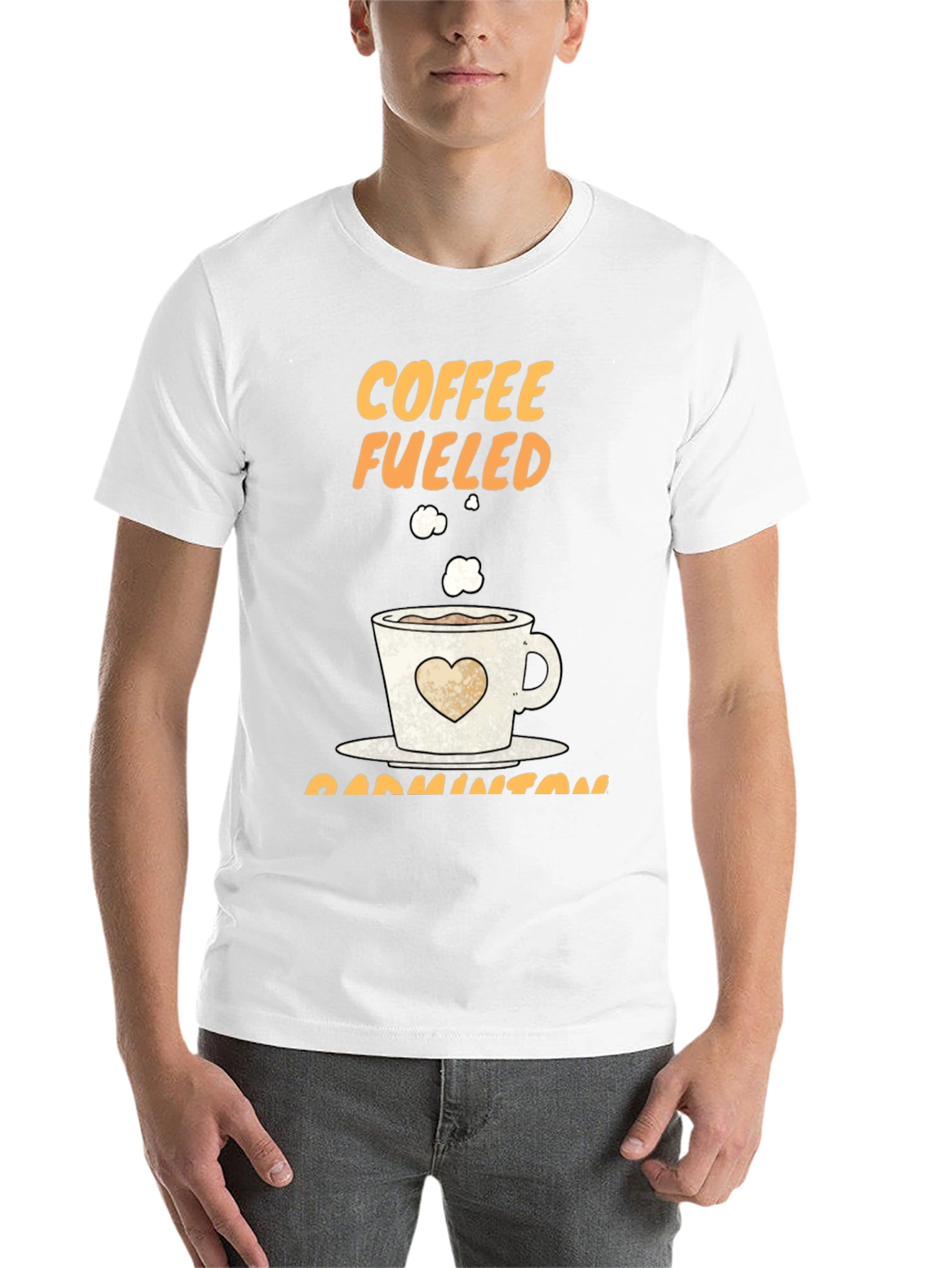 Black Coffee Fueled Badminton T-Shirt view 14