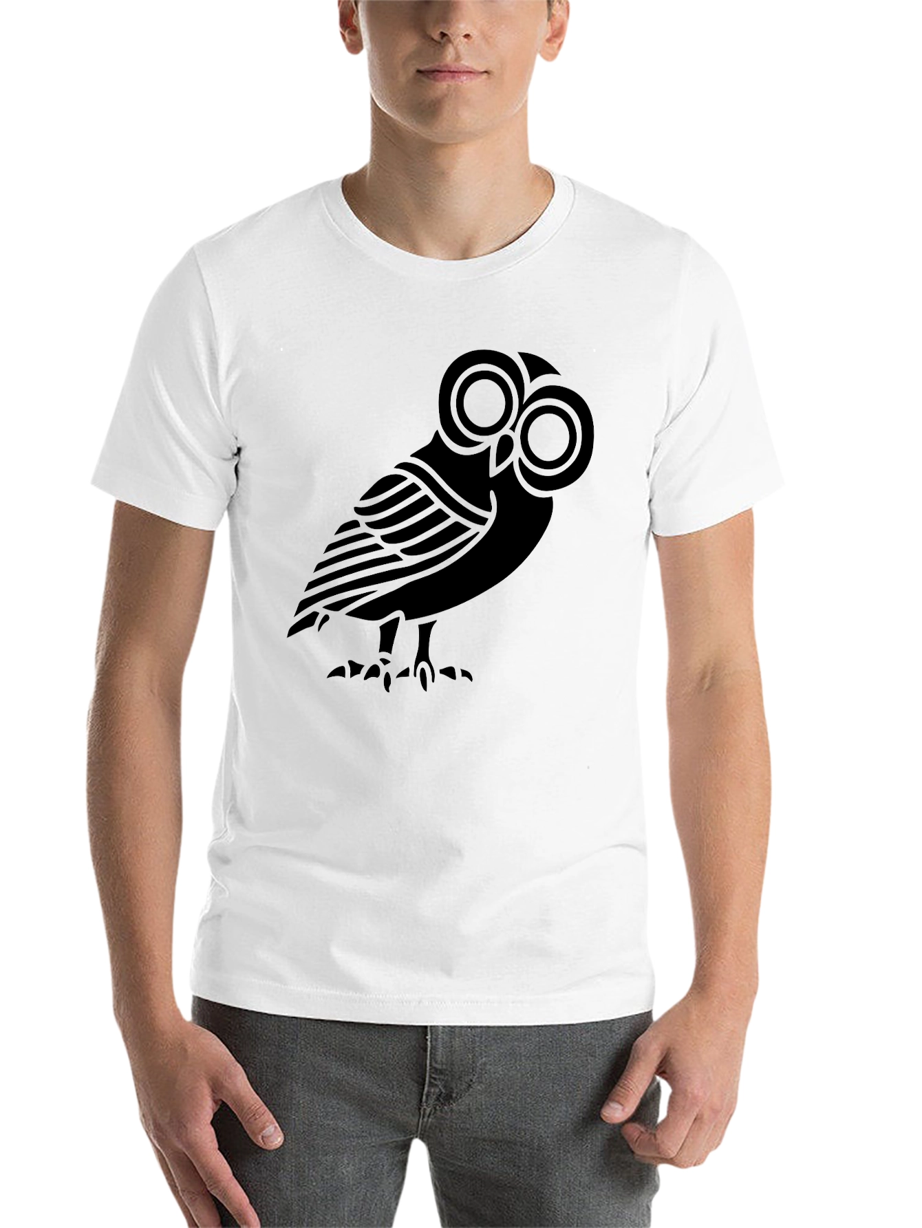 Black Owl Graphic Black T-Shirt view 14
