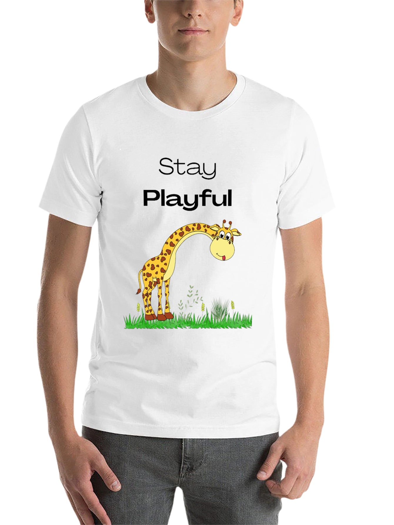 Black Stay Playful Giraffe Graphic Tee view 14