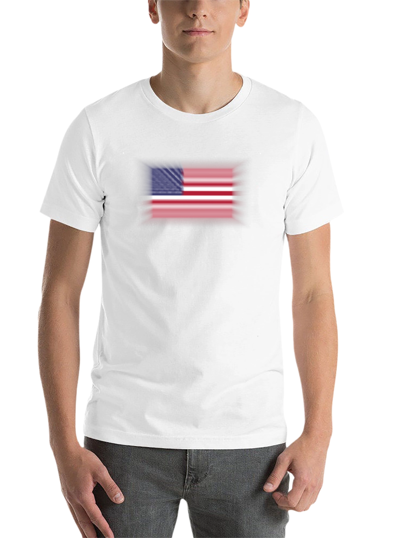Black American Flag Graphic Print Black T-Shirt view 14