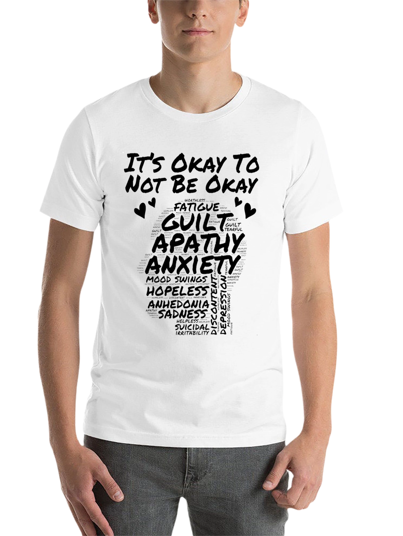Black It's Okay To Not Be Okay Graphic Tee view 14