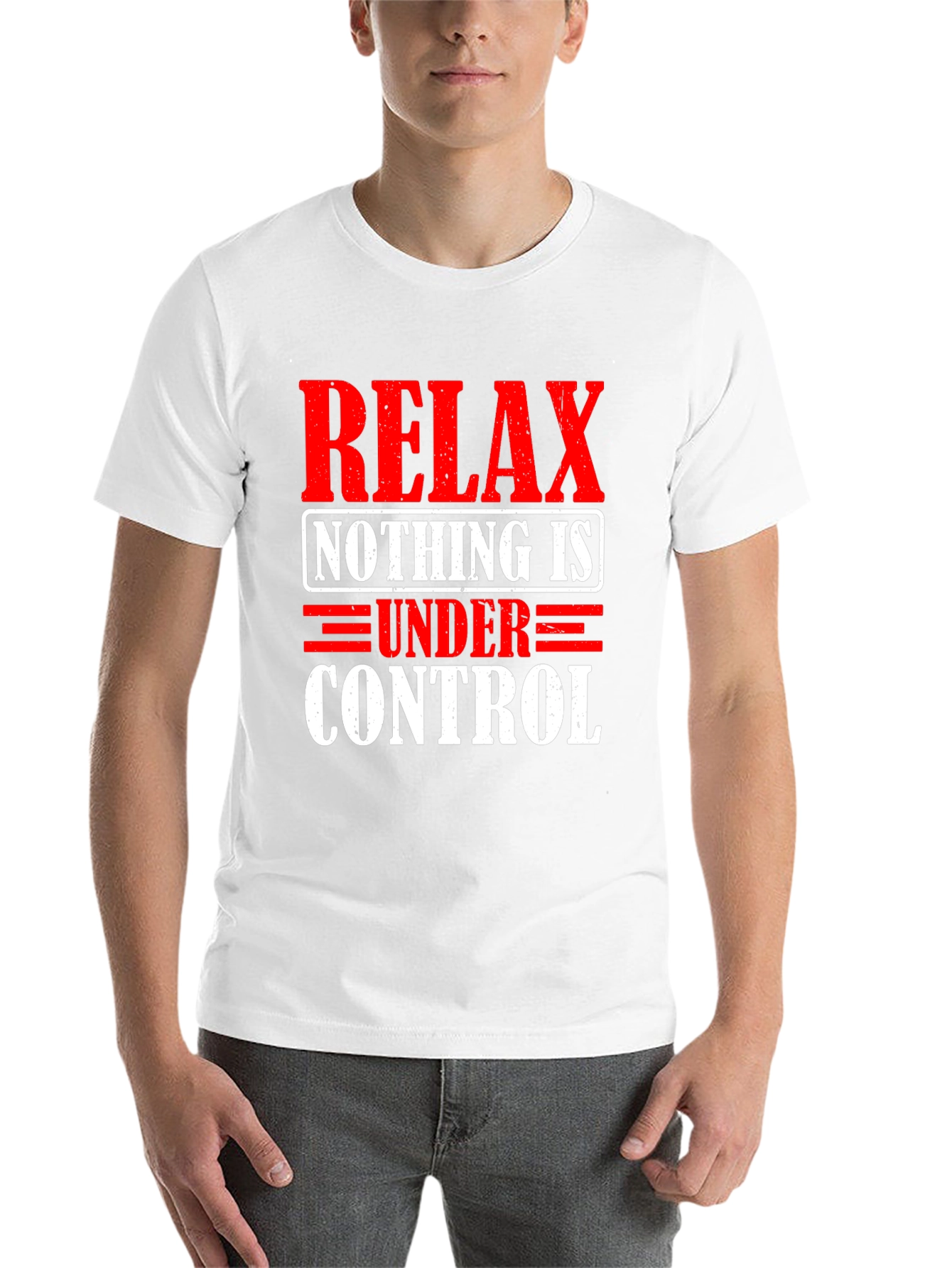 Black Relax Nothing is Under Control Graphic T-Shirt view 14