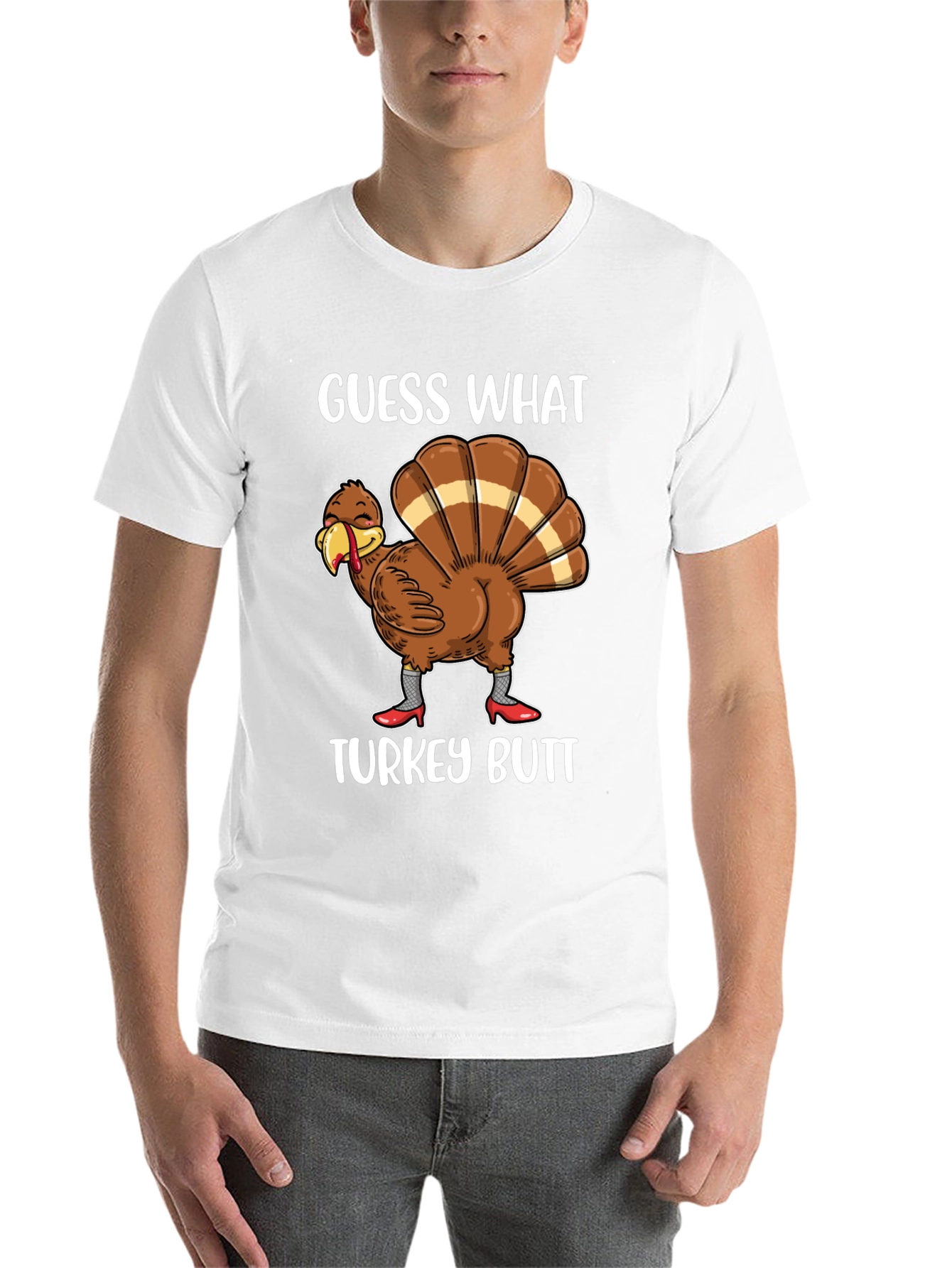 Black Guess What Turkey Butt Shirt view 14