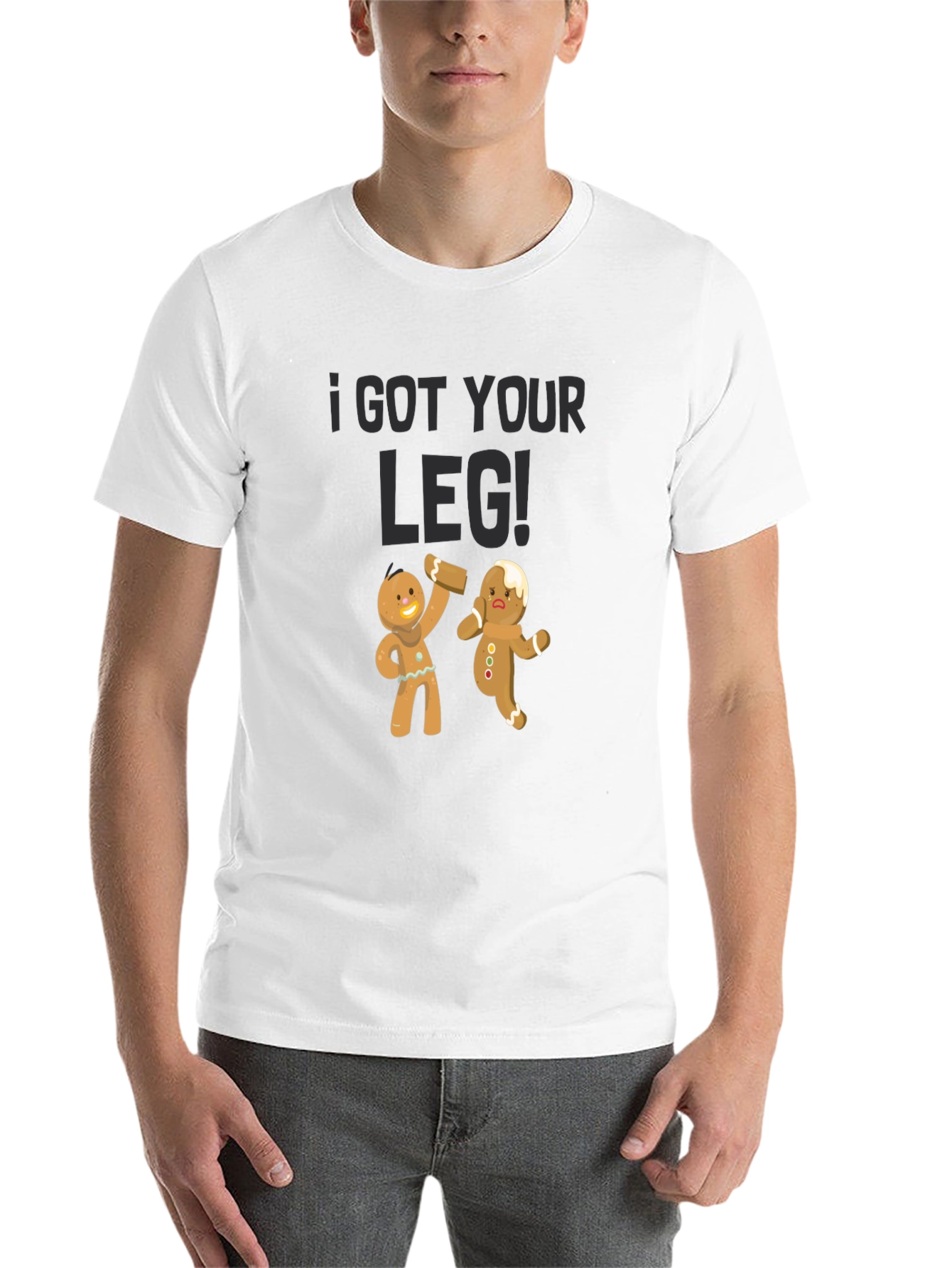 Black Gingerbread Man "I Got Your Leg" T-Shirt view 14
