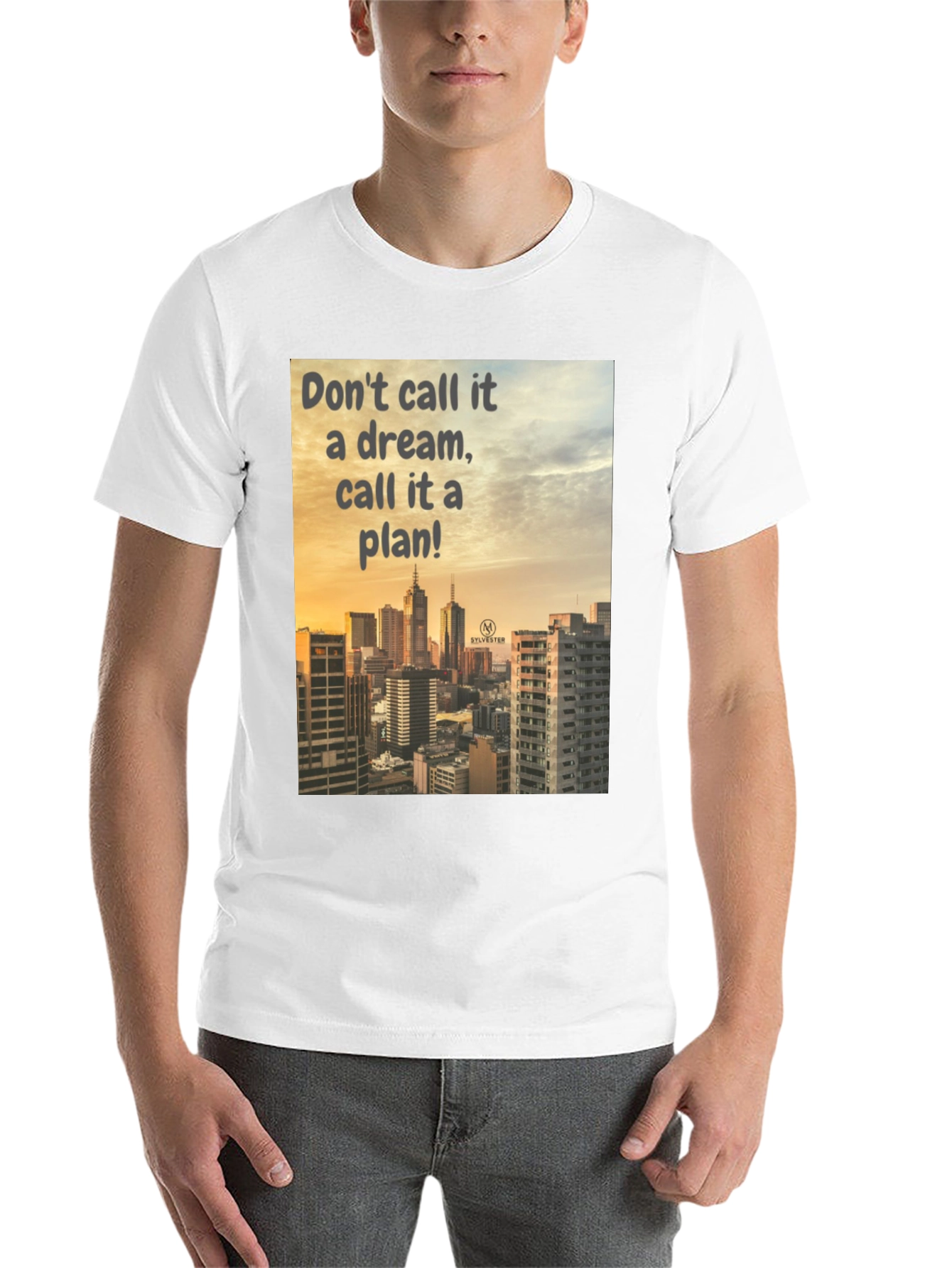 Black Dream to Plan Black T-Shirt: Cityscape Motivation view 14