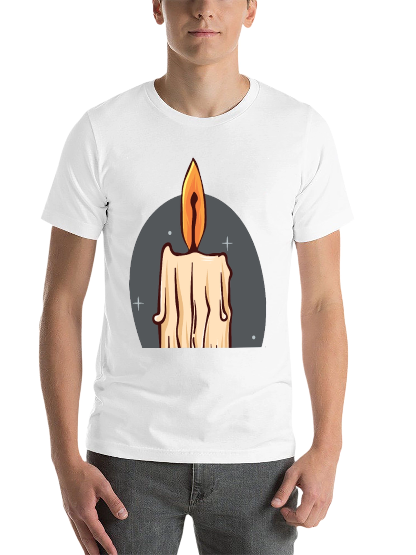 Black Candle Graphic Tee - Black Cotton Blend T-Shirt view 14