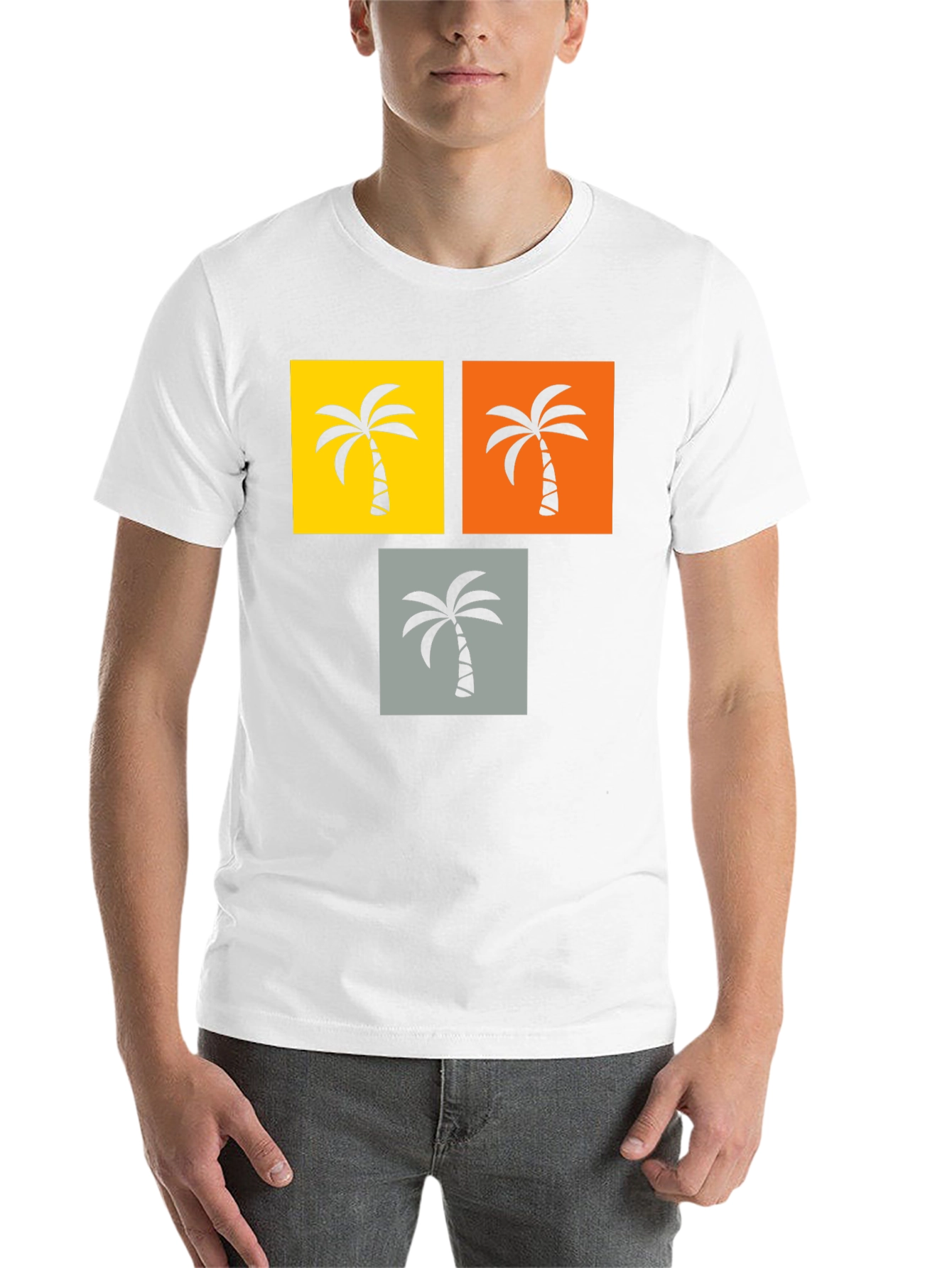 Black Tropical Palm Tree Graphic Tee - Black view 14