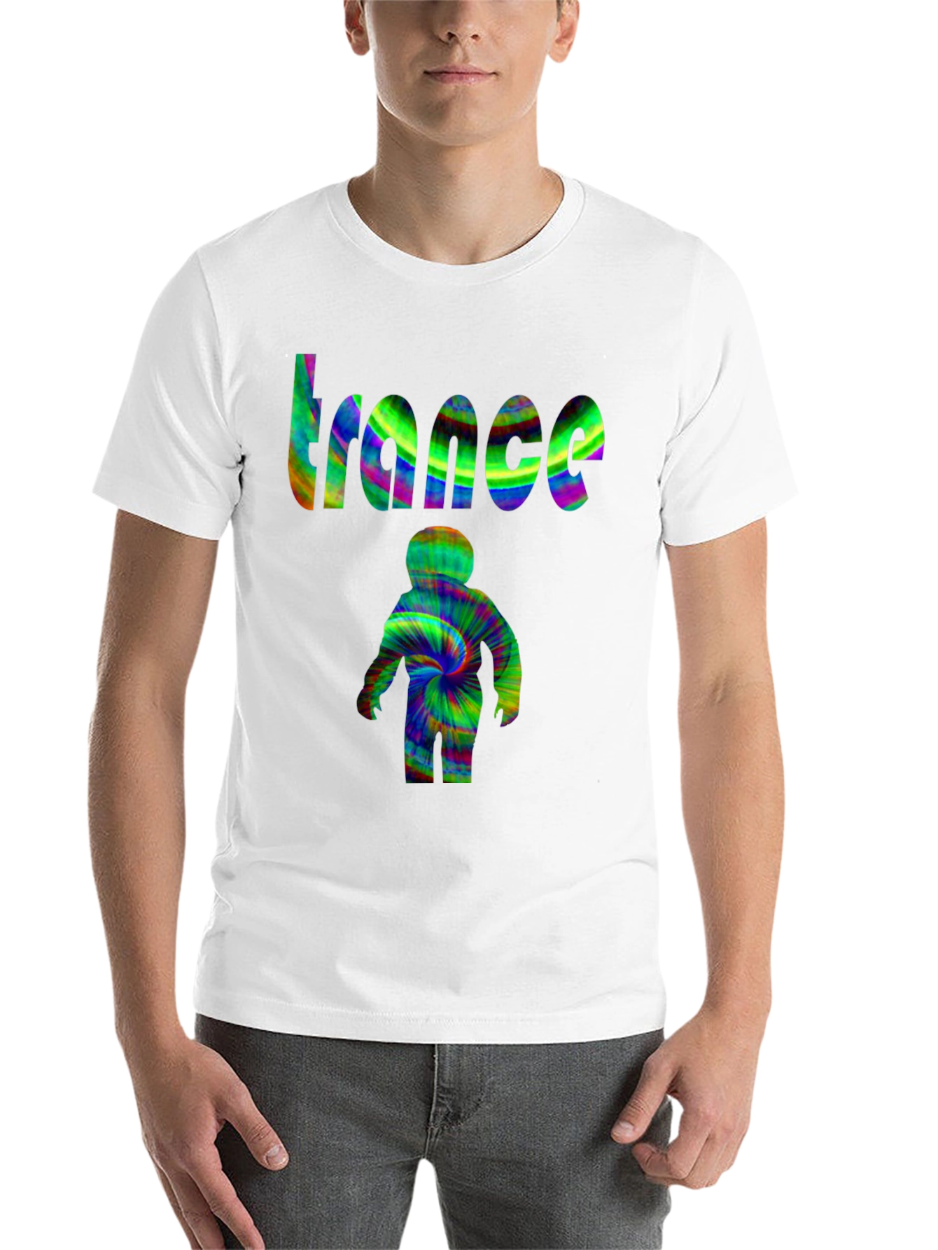 Black Trance Psychedelic Tie-Dye Graphic Tee view 14