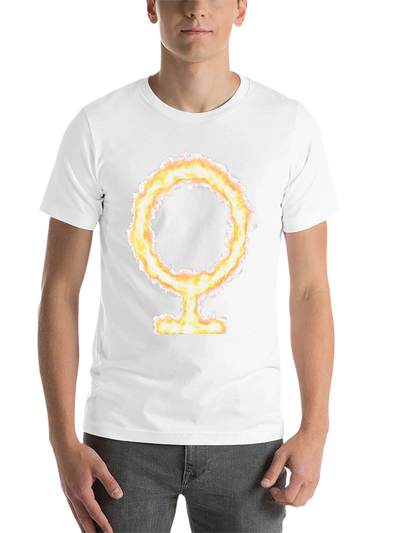 Black Fiery Female Symbol Black T-Shirt view 14