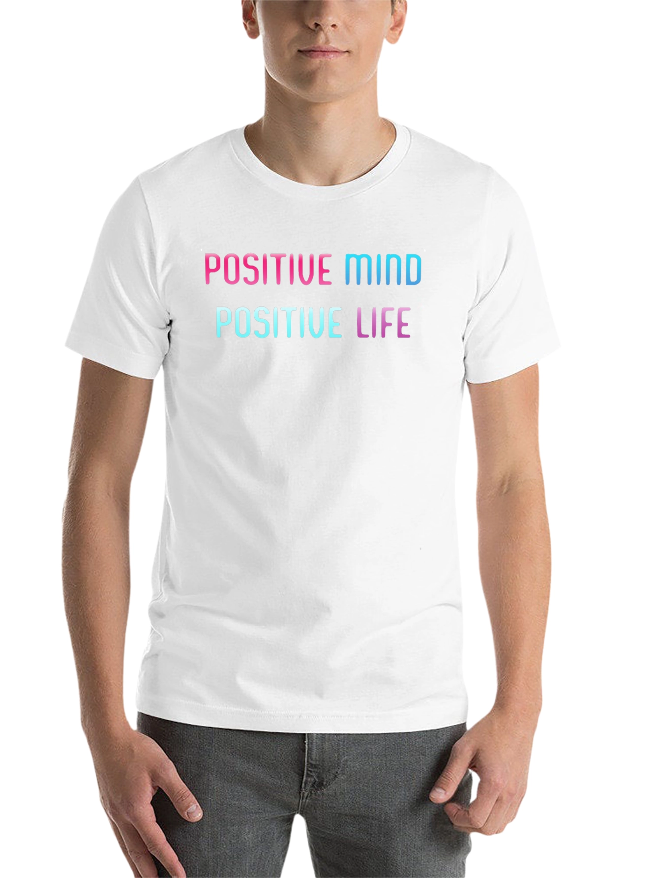 Black Positive Mind Positive Life Graphic Tee view 14