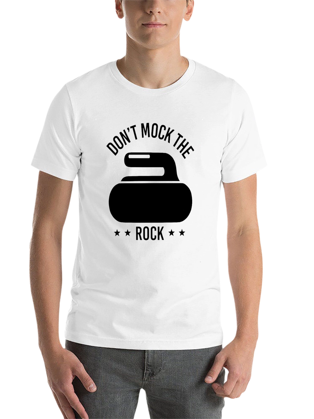 Black Don't Mock The Rock Curling T-Shirt view 14
