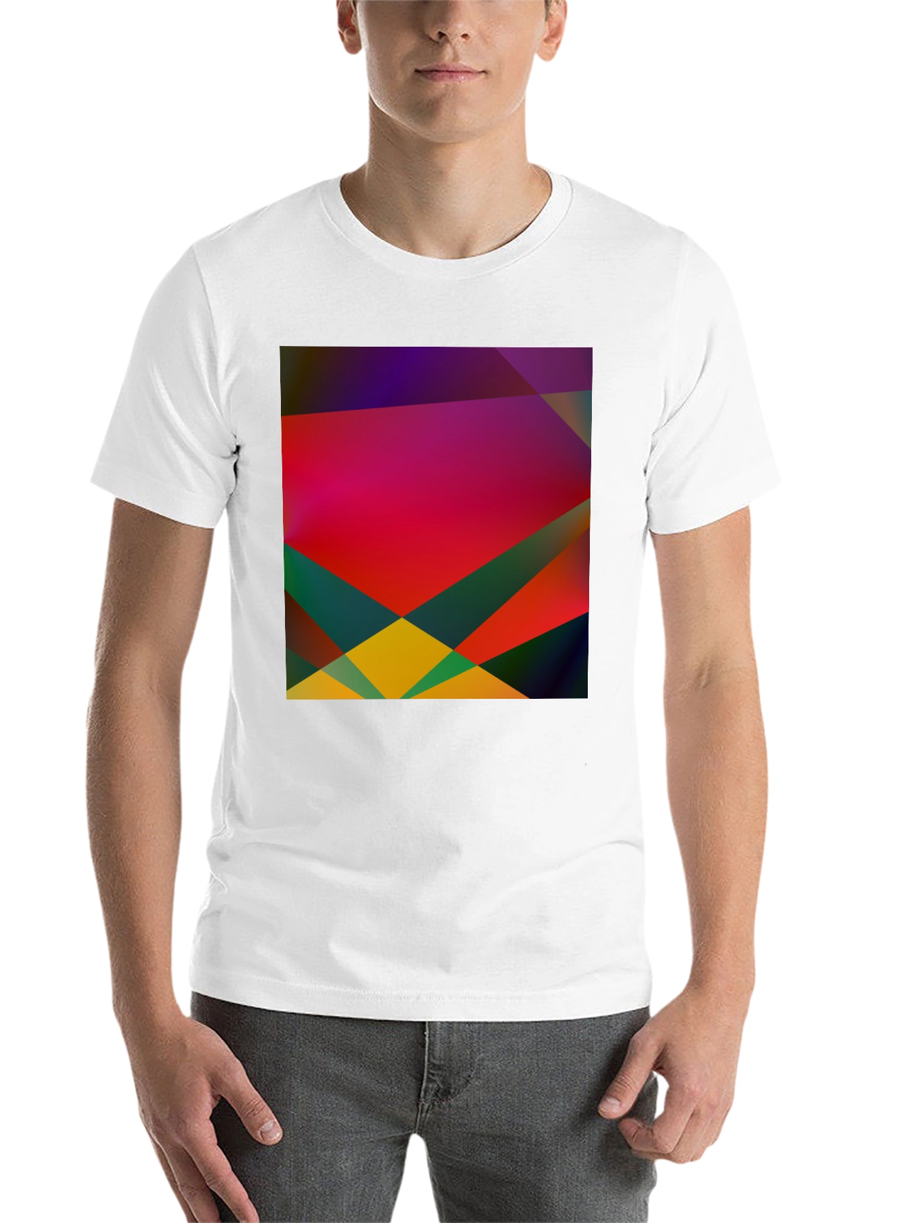 Black Geometric Abstract Art Black T-Shirt view 14