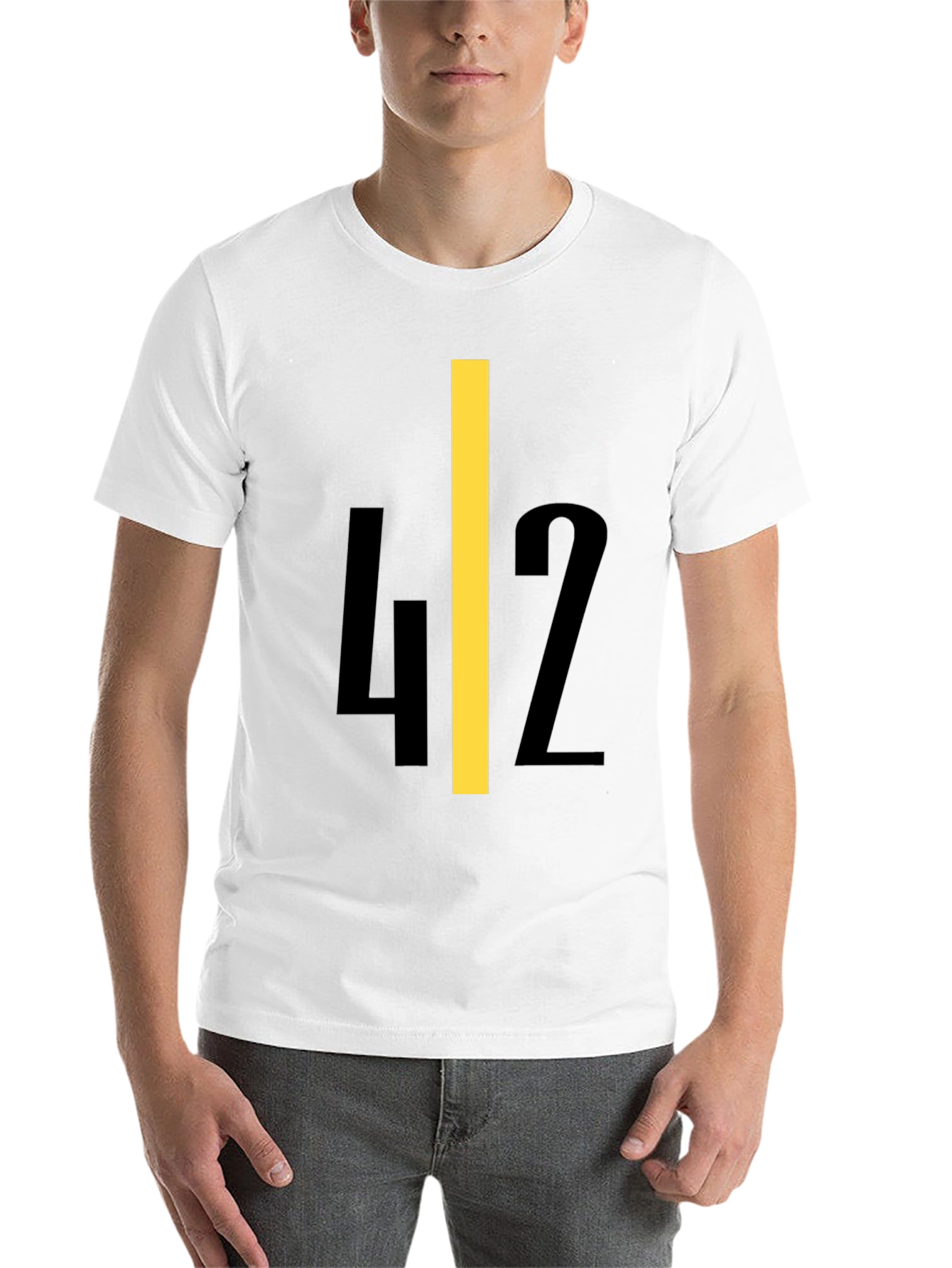 Black Bold Number 42 Graphic Tee - Black view 14