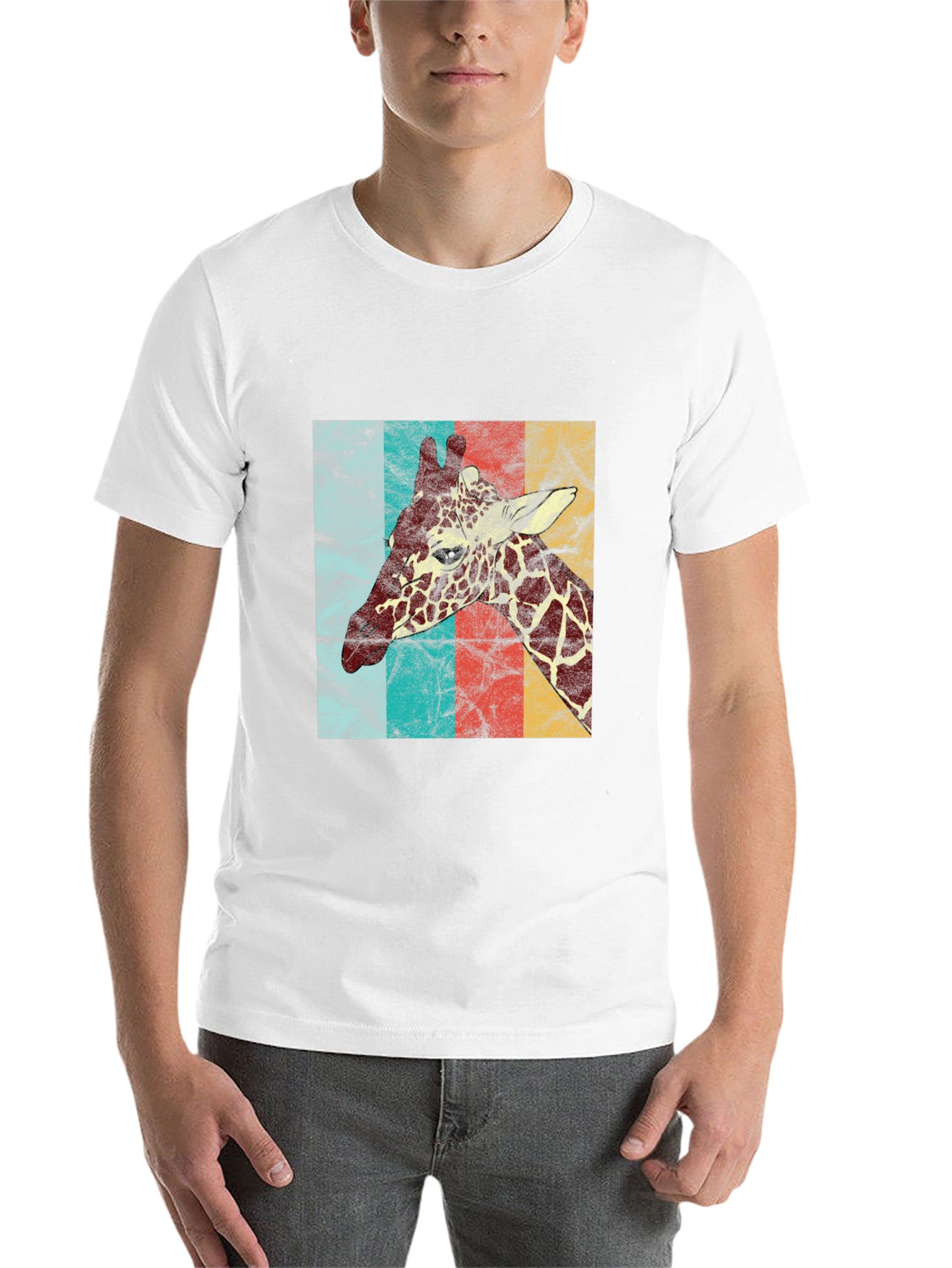 Black Retro Giraffe T-Shirt - Vintage Animal Graphic Tee view 14