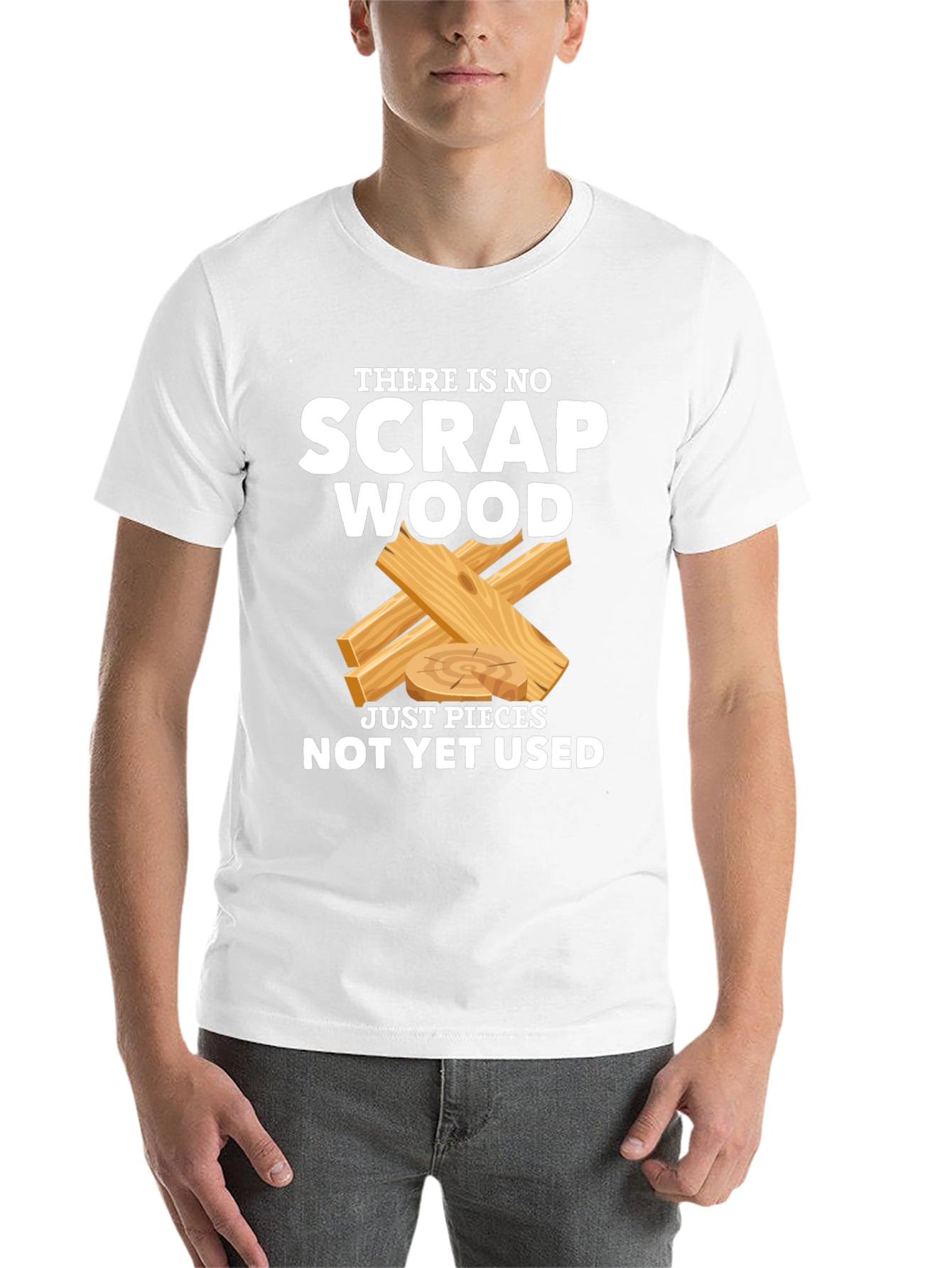 Black No Scrap Wood Funny T-Shirt view 14