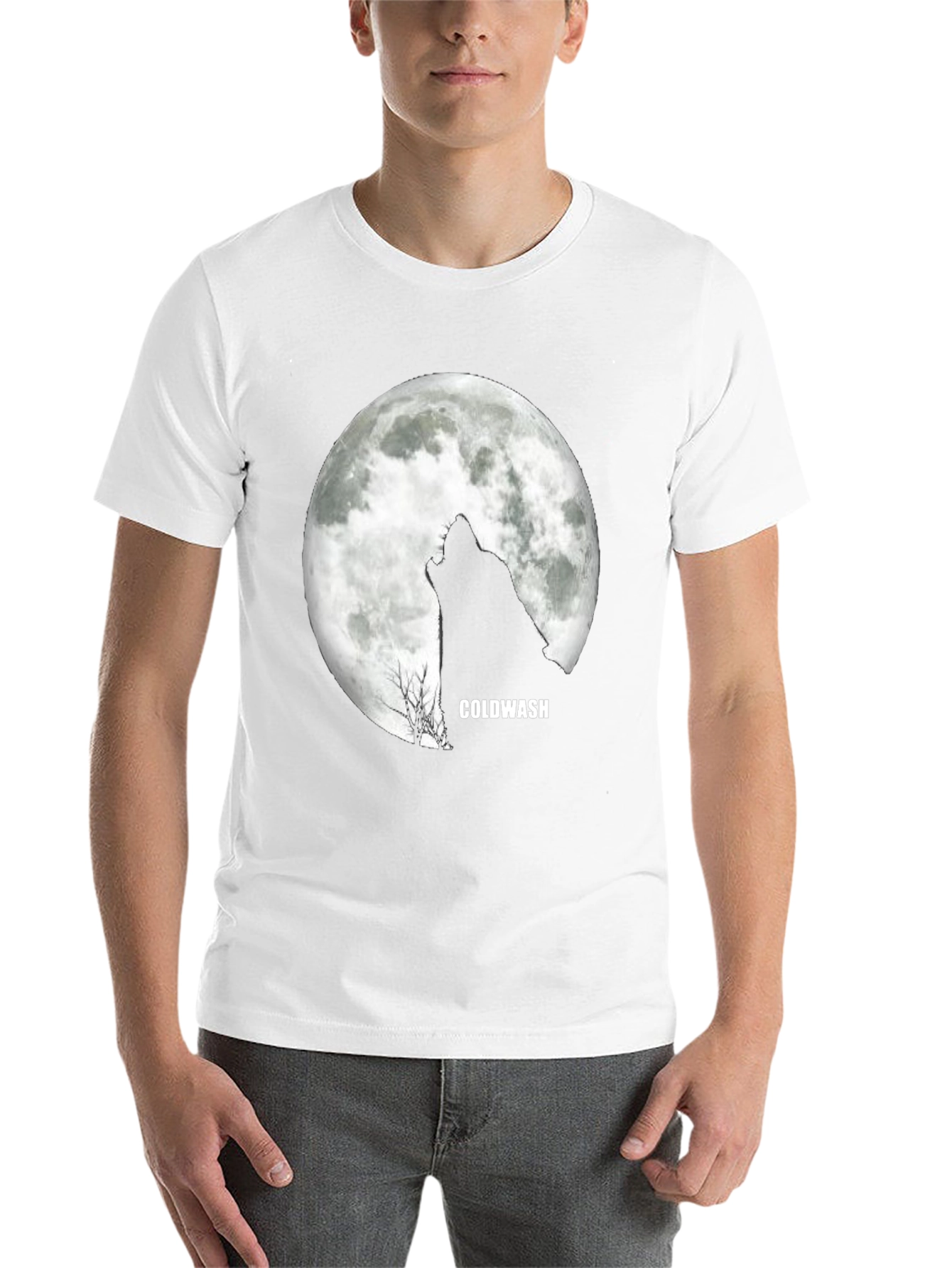 Black Wolf Howling Moon Black T-Shirt view 14