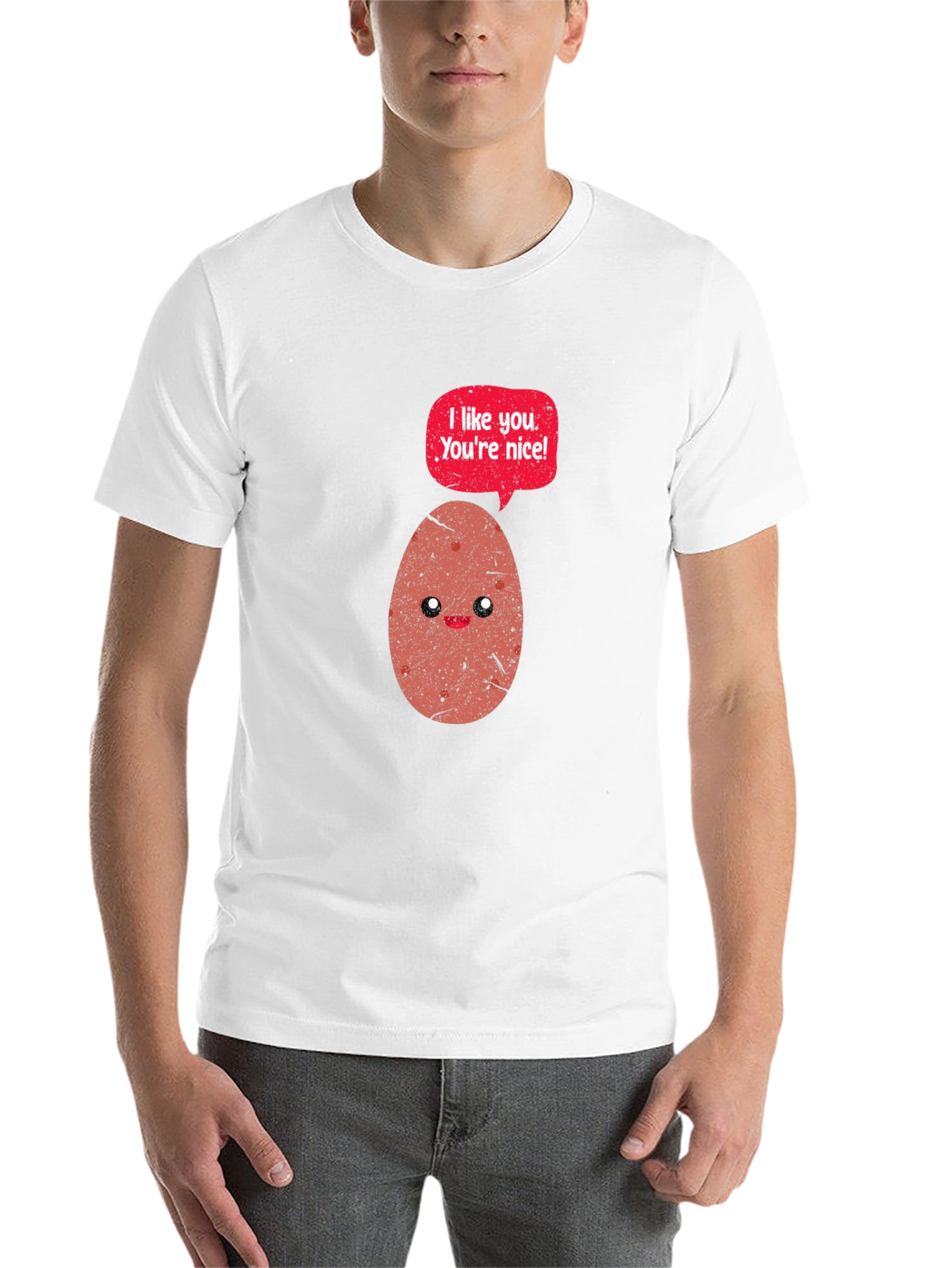 Black Funny Potato T-Shirt - I Like You, You're Nice! view 14