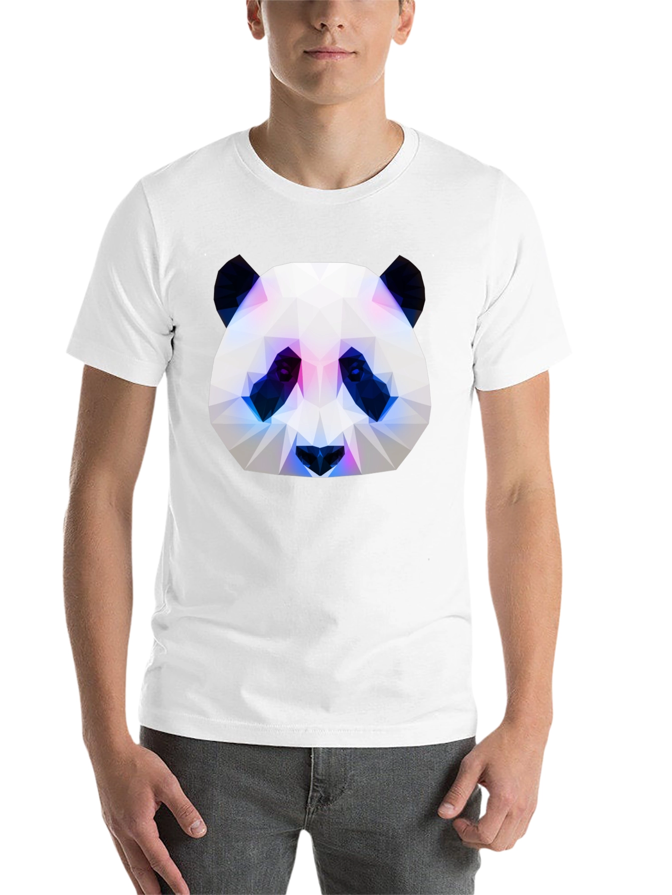 Black Geometric Panda Graphic Tee - Modern Style view 14