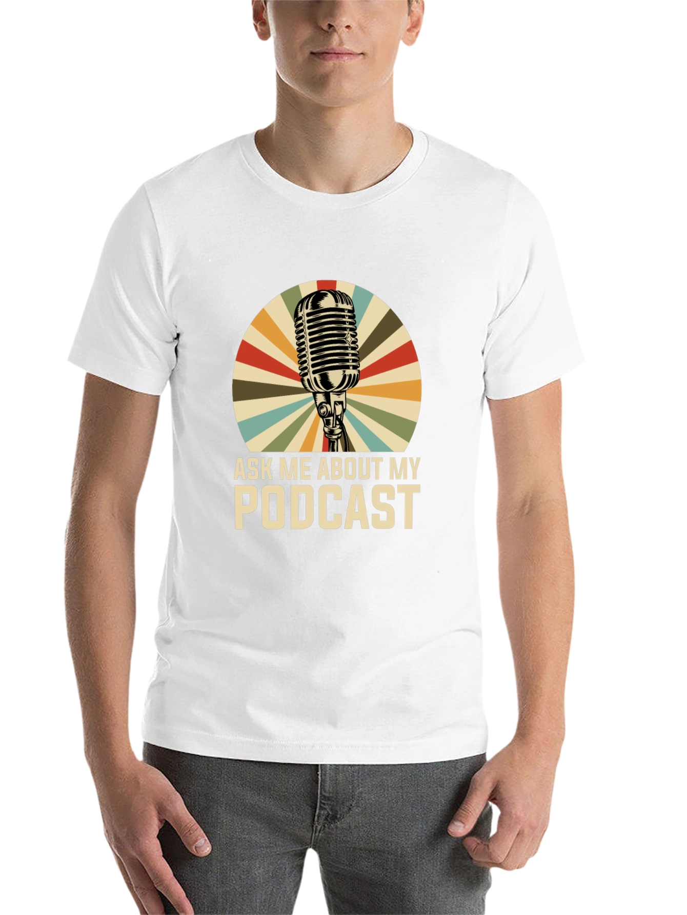 Black Ask Me About My Podcast Graphic Tee view 14