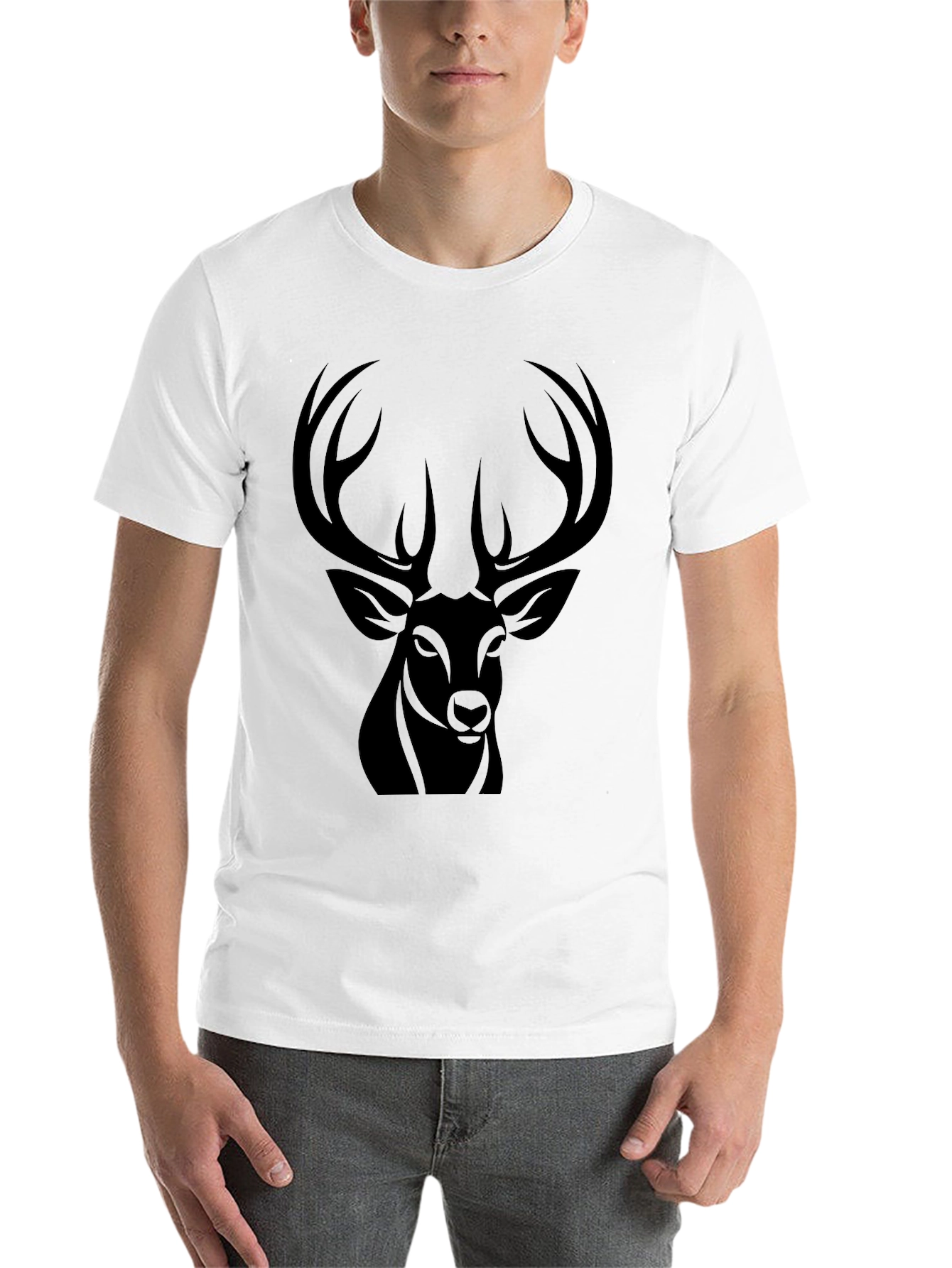 Black Black Deer Graphic Tee - Men's Casual Fashion view 14