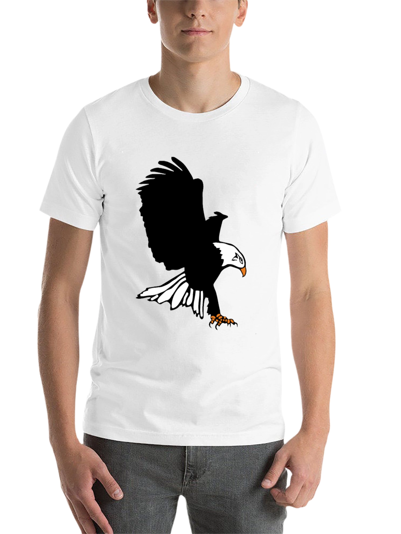 Black Eagle Graphic Print T-Shirt - Bold Black Tee view 14