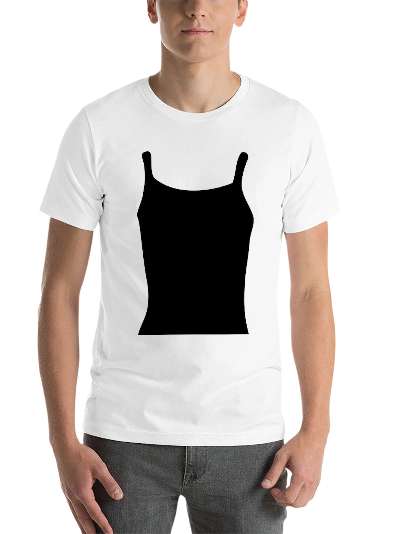 Black Black T-Shirt with Tank Top Design view 14