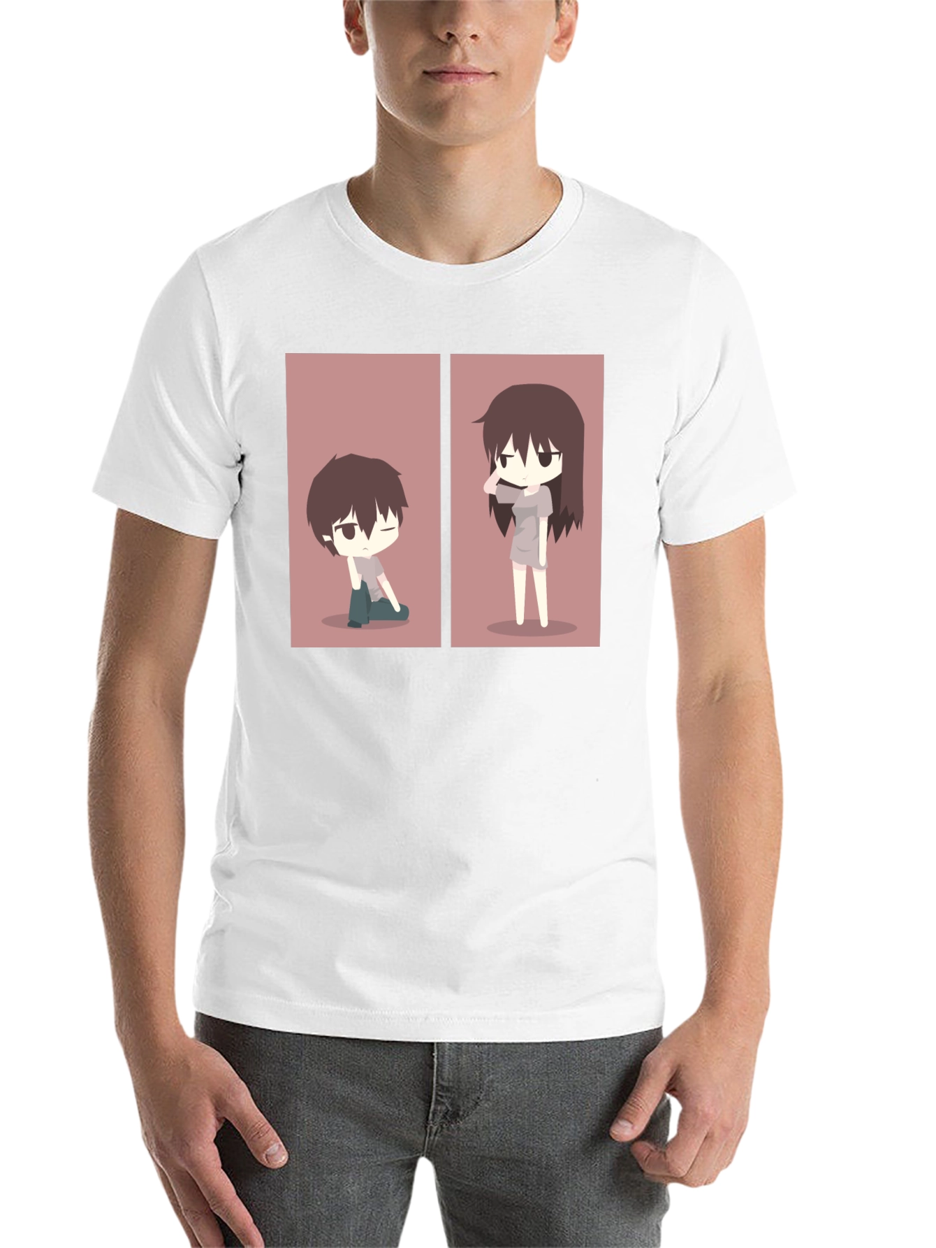 Black Anime Couple Matching T-Shirt - Black view 14