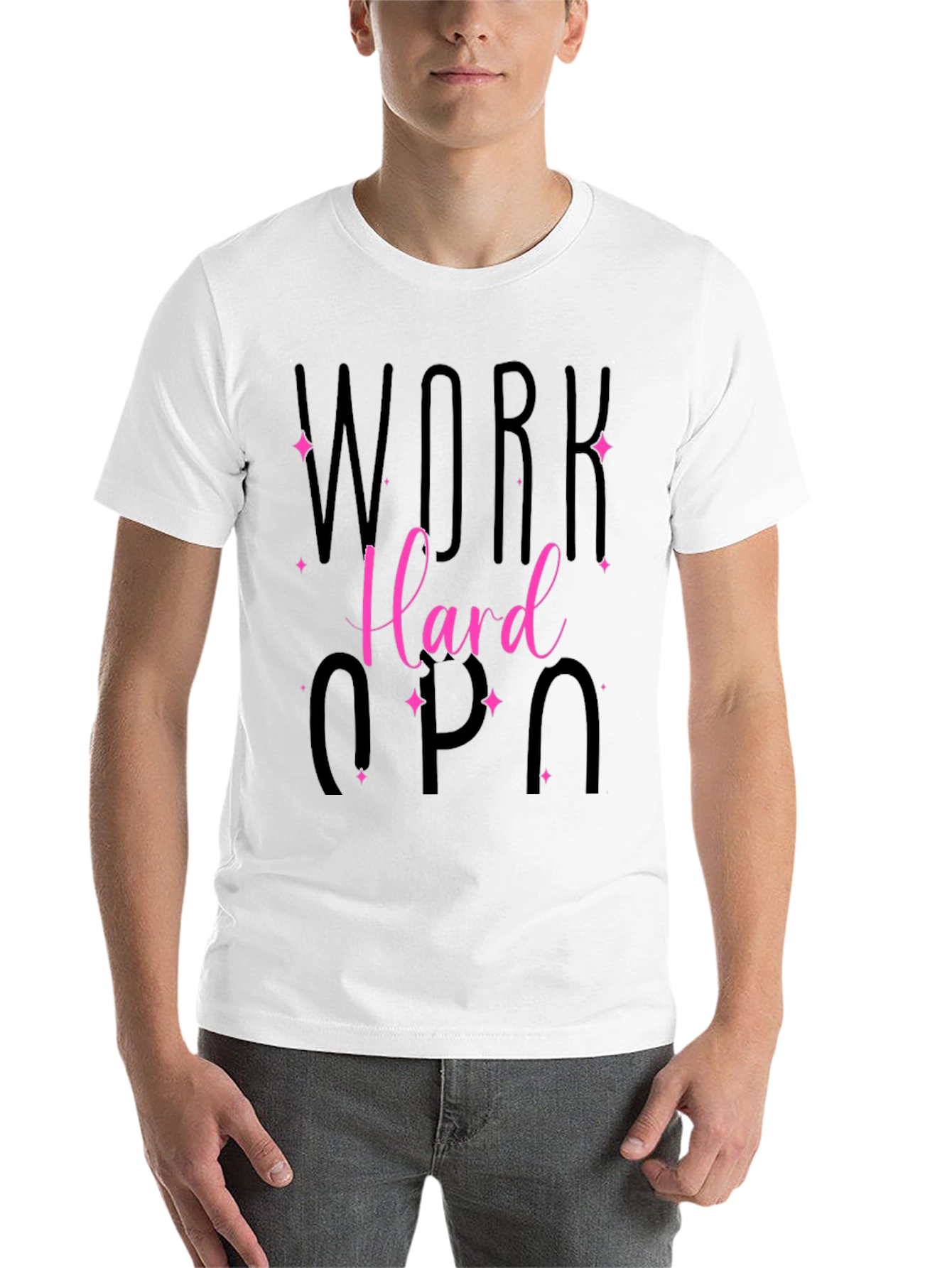Black Work Hard T-Shirt view 14