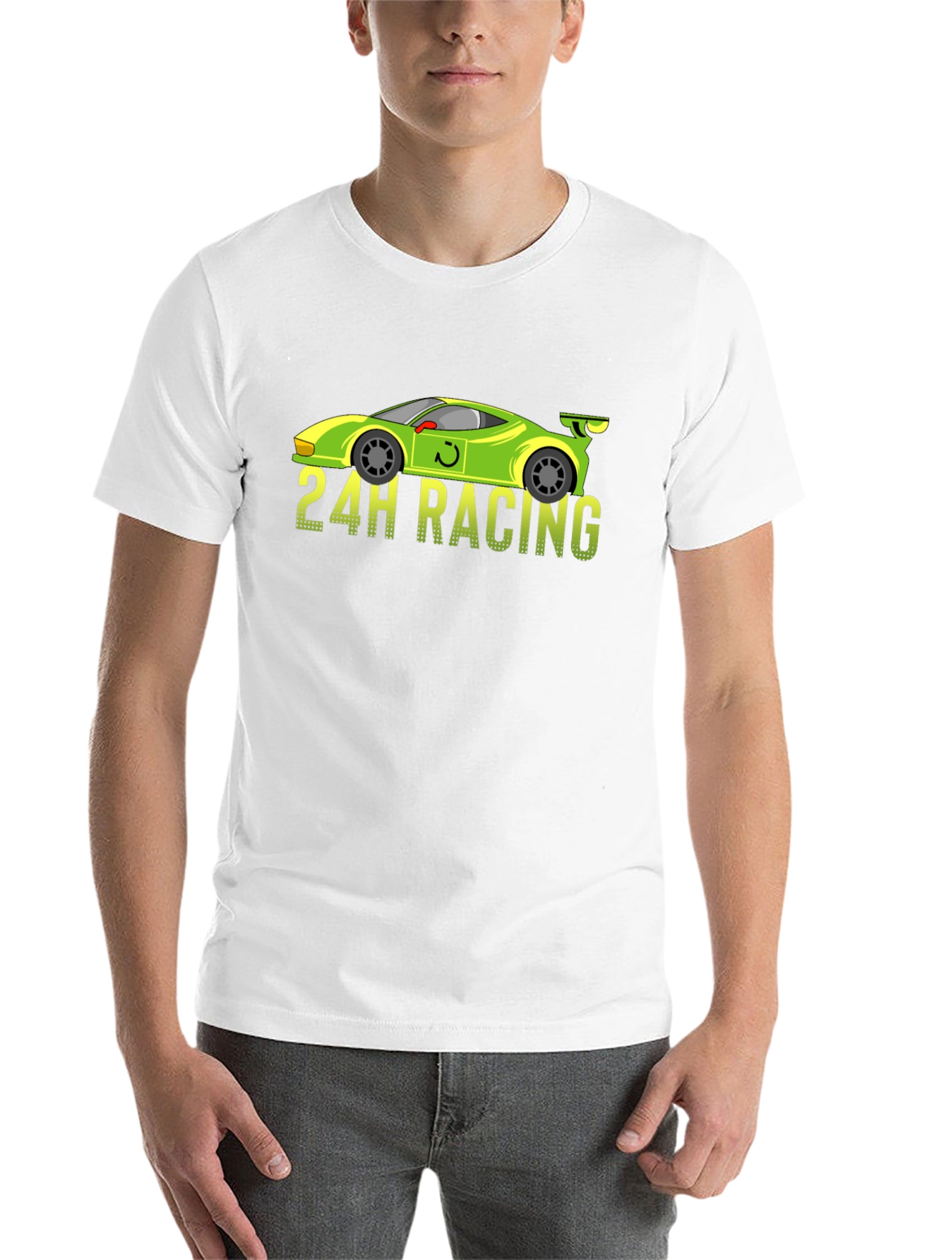 Black 24H Racing Car Graphic Black T-Shirt view 14