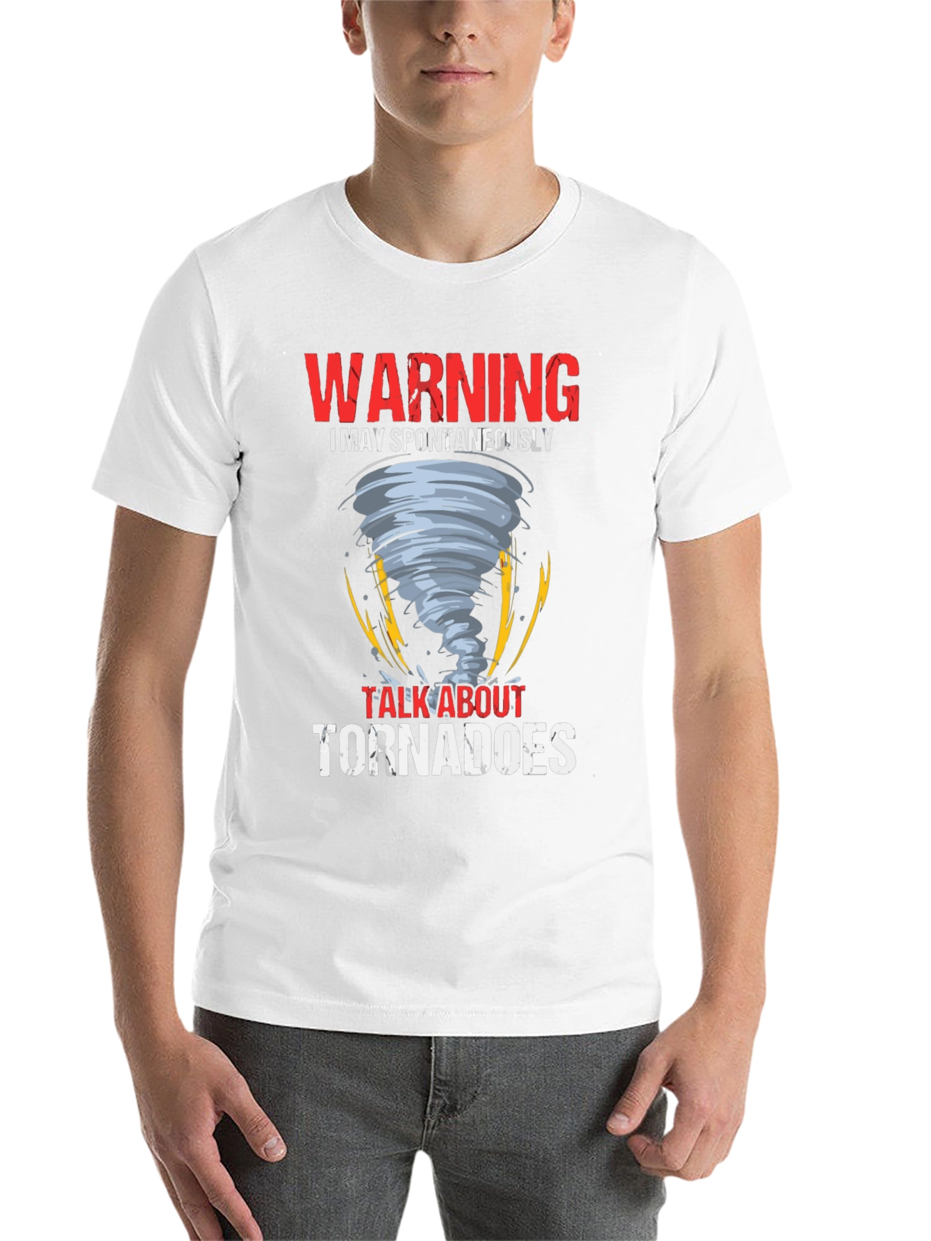 Black Warning May Spontaneously Talk About Tornadoes T-Shirt view 14