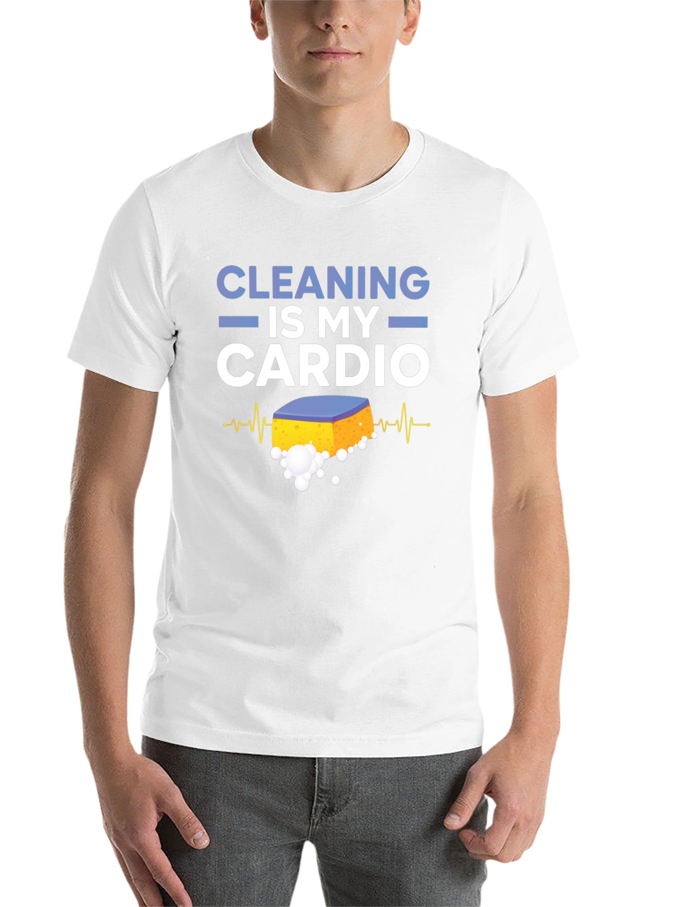 Black Cleaning is My Cardio T-Shirt Funny Housekeeping Tee view 14