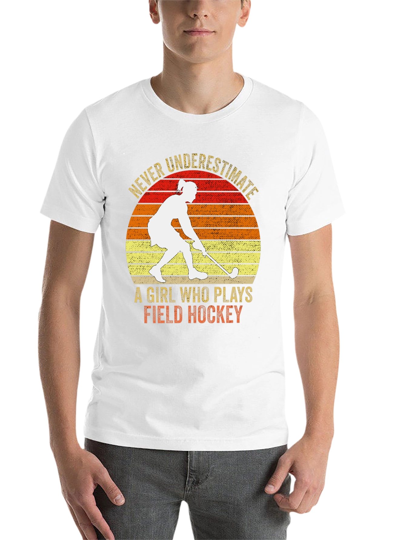 Black Never Underestimate Field Hockey T-Shirt view 14