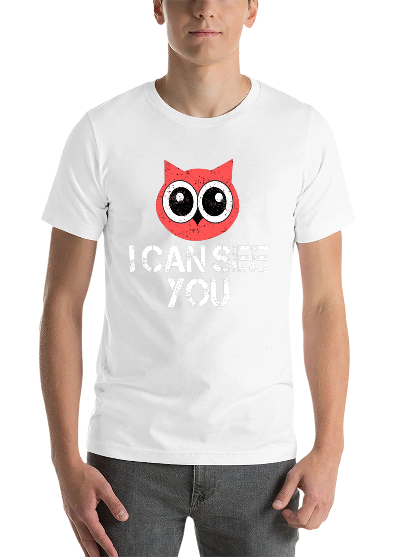 Black I Can See You Owl T-Shirt view 14