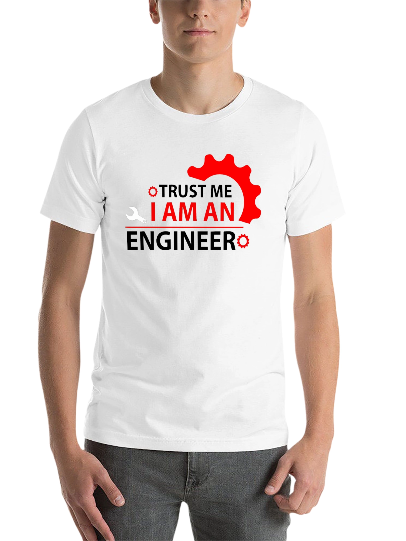 Black Trust Me I am An Engineer T-Shirt - Black view 14