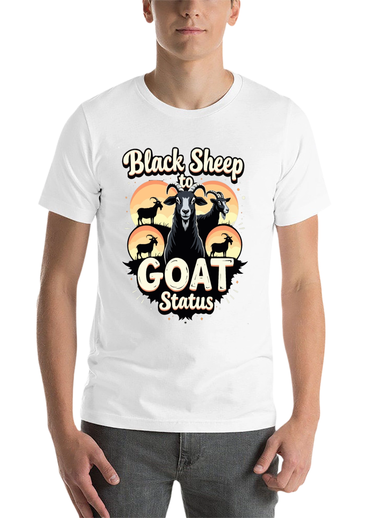 Black Black Sheep to Goat Status Graphic Tee view 14