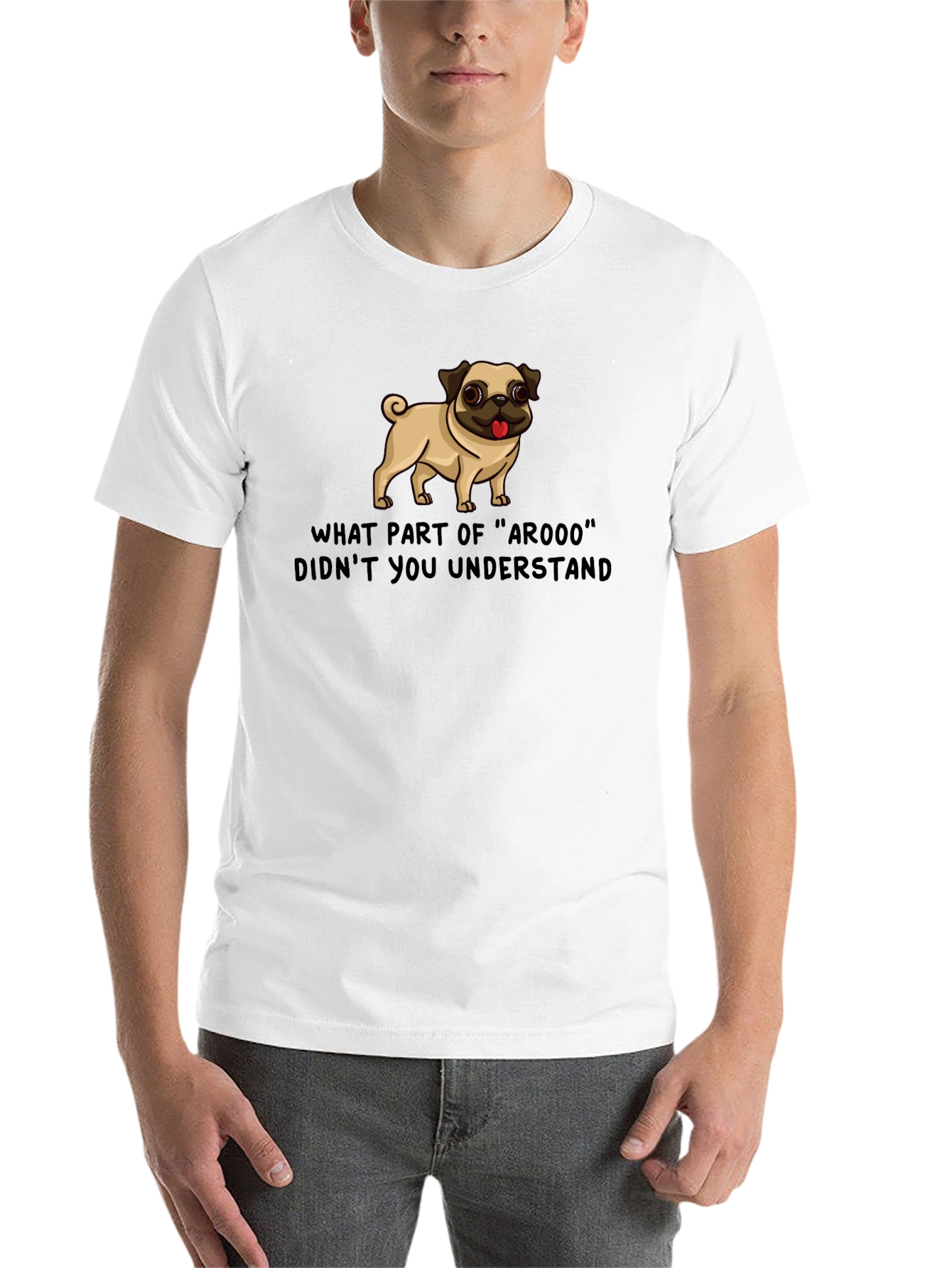 Black Funny Pug ArOOO T-Shirt - Dog Lover Tee view 14