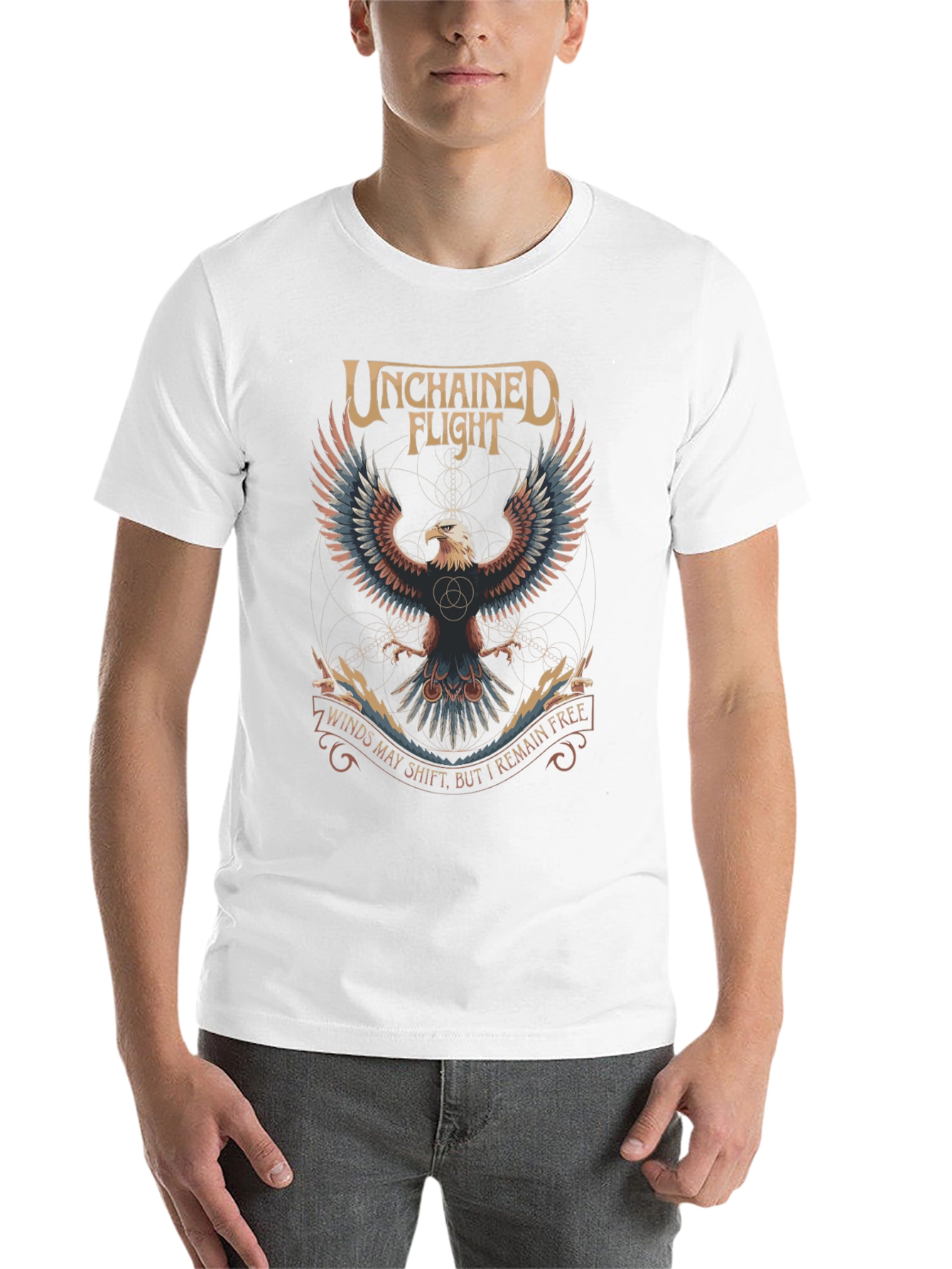 Black Unchained Flight Eagle Graphic Tee - Black view 14