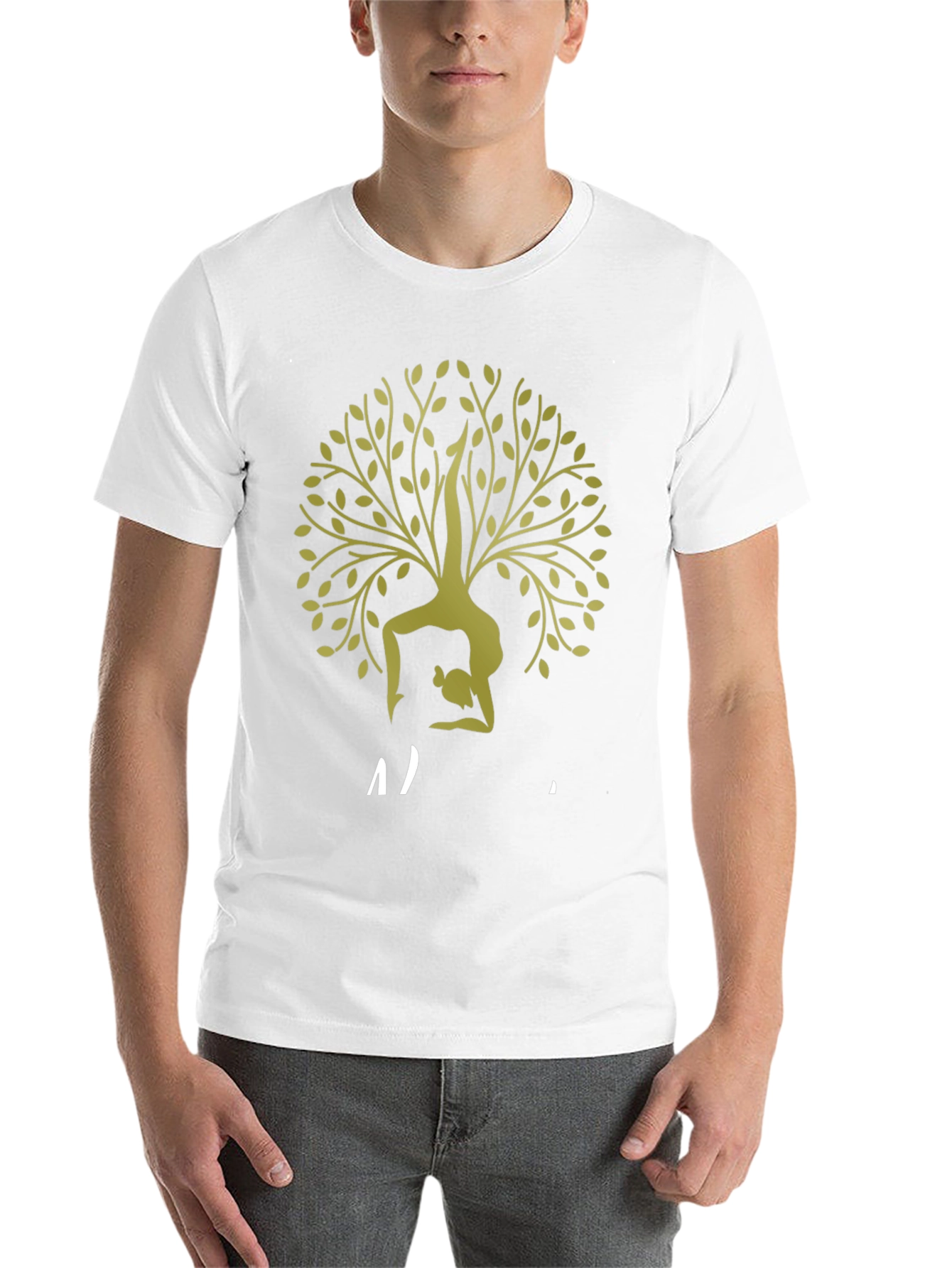 Black Yoga Tree T-Shirt - Black view 14