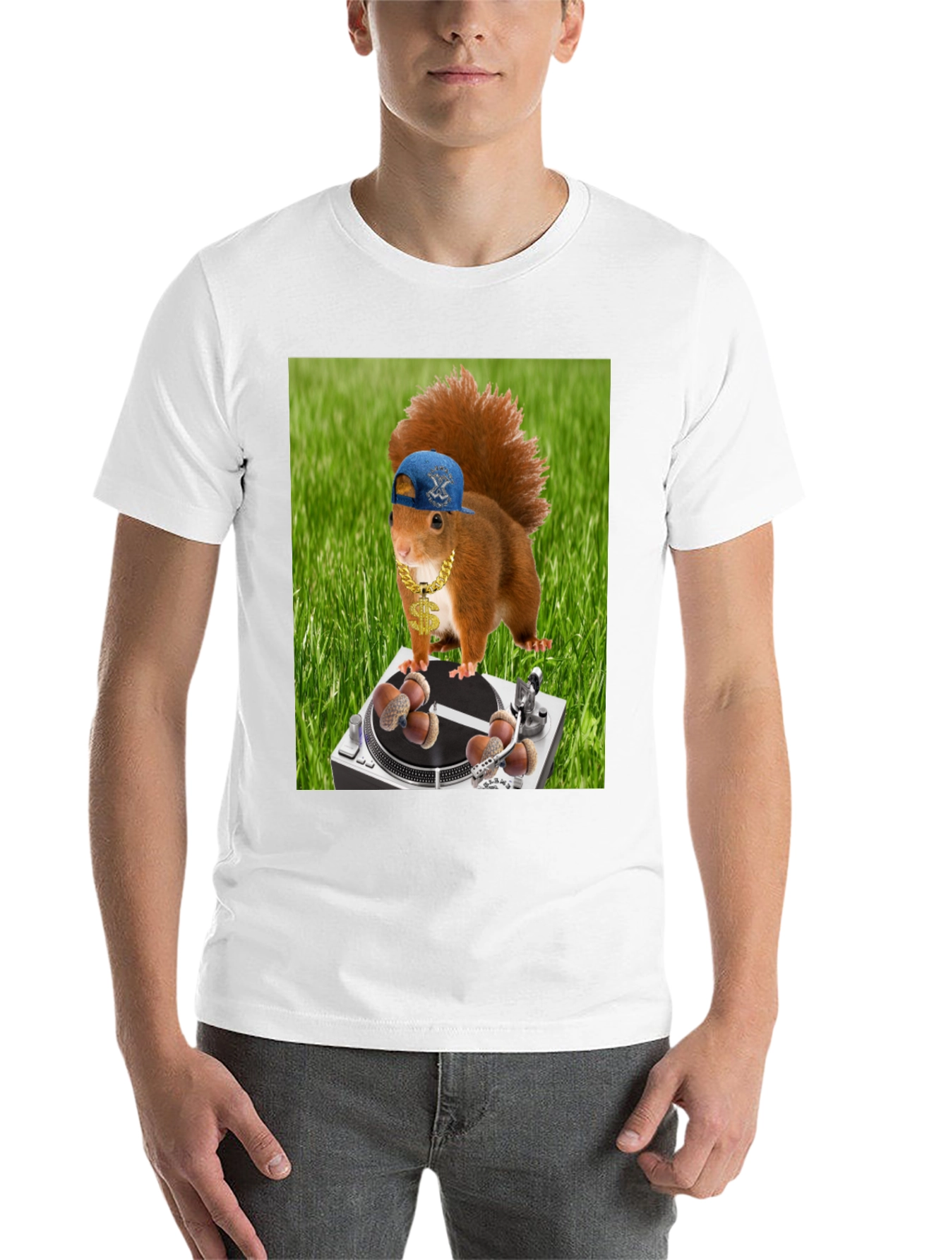 Black Funny Squirrel DJ T-Shirt - Party Animal view 14