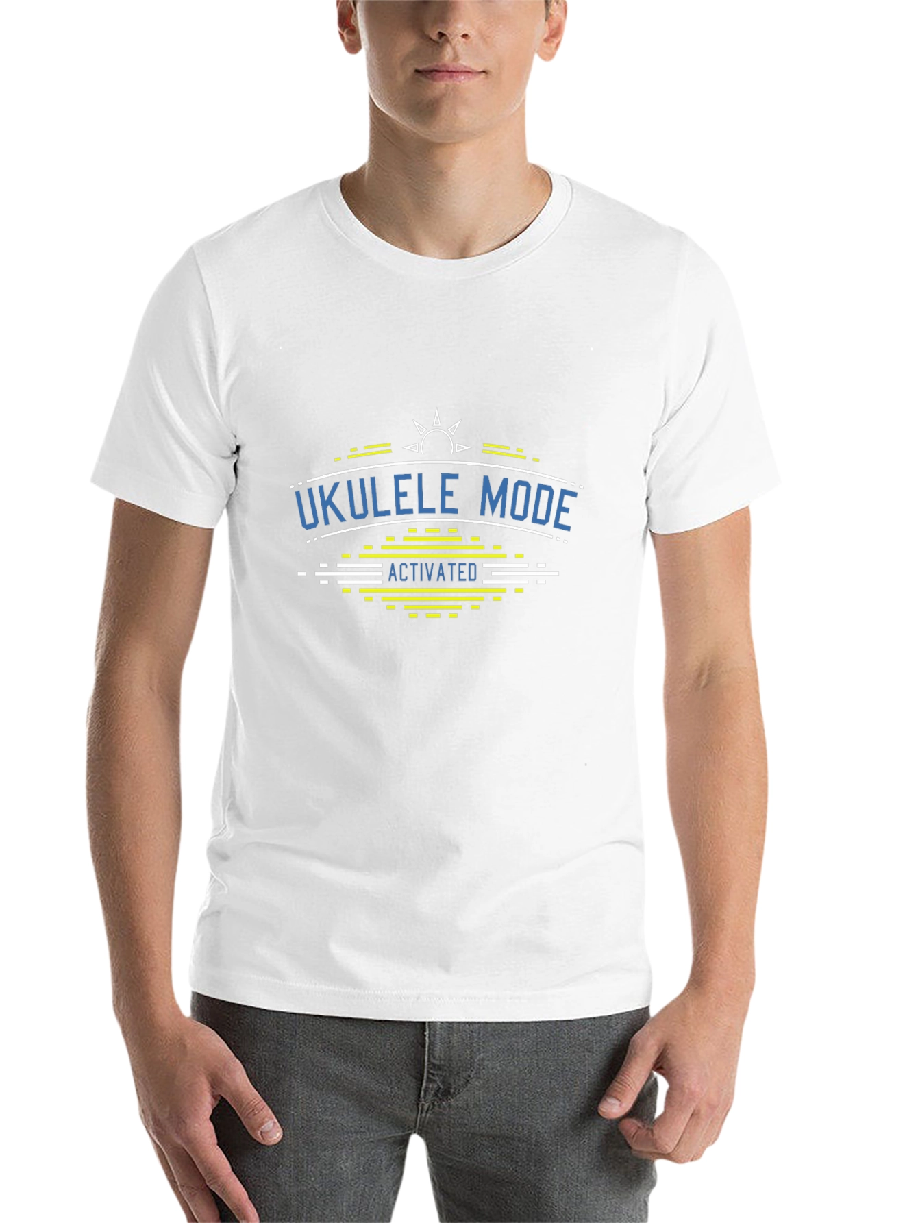 Black Ukulele Mode Activated Black T-Shirt view 14