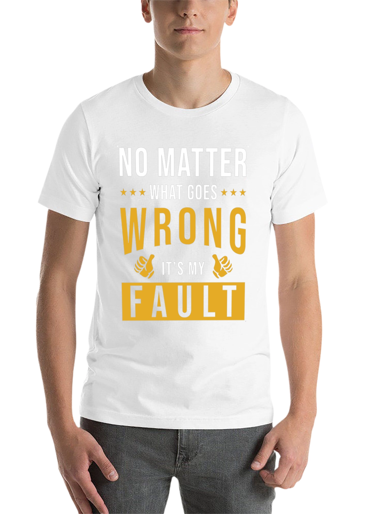 Black Funny Graphic T-Shirt - "It's My Fault" view 14