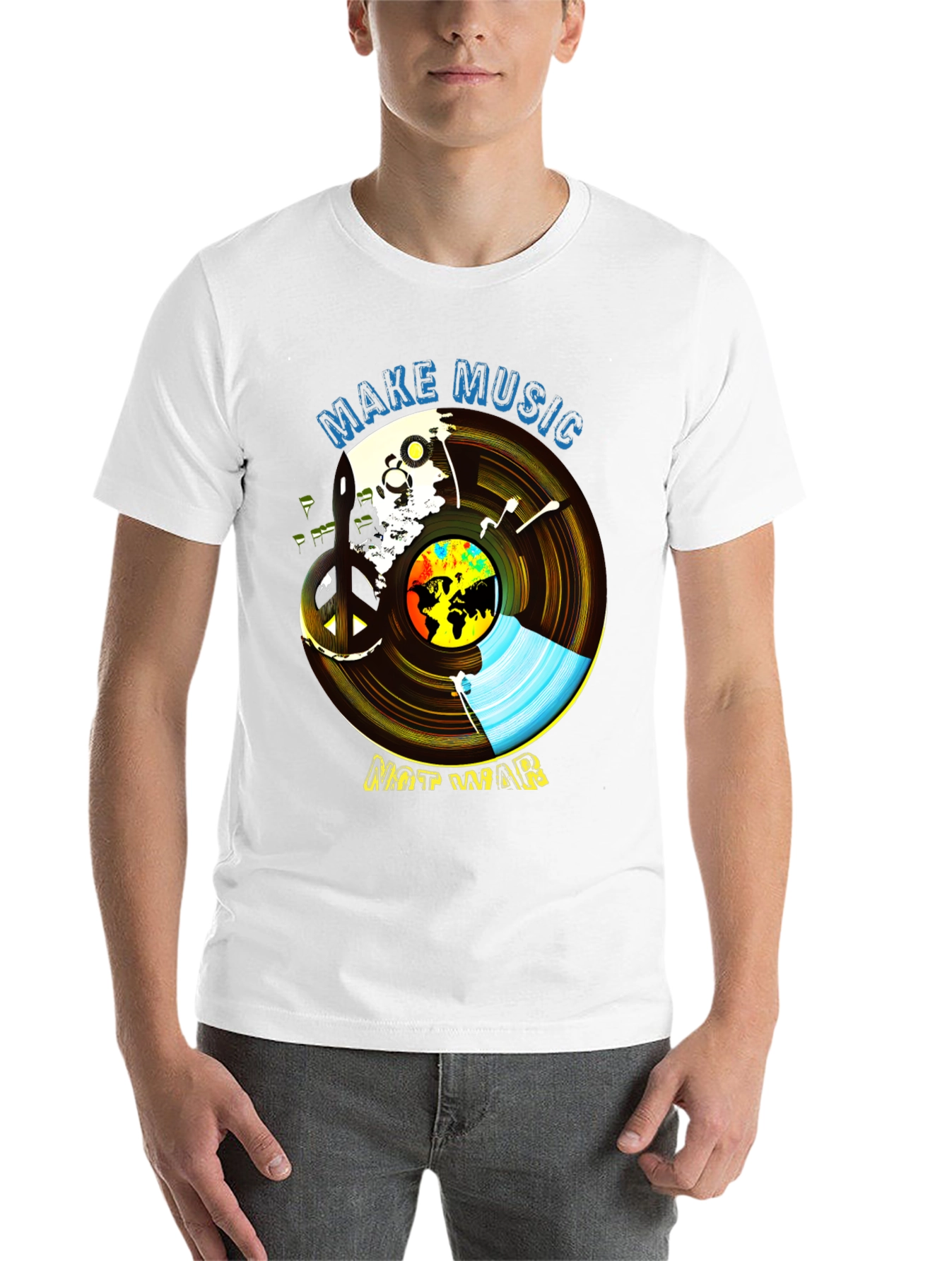 Make Music Not War Graphic Tee - Unisex Peace T-Shirt - 14