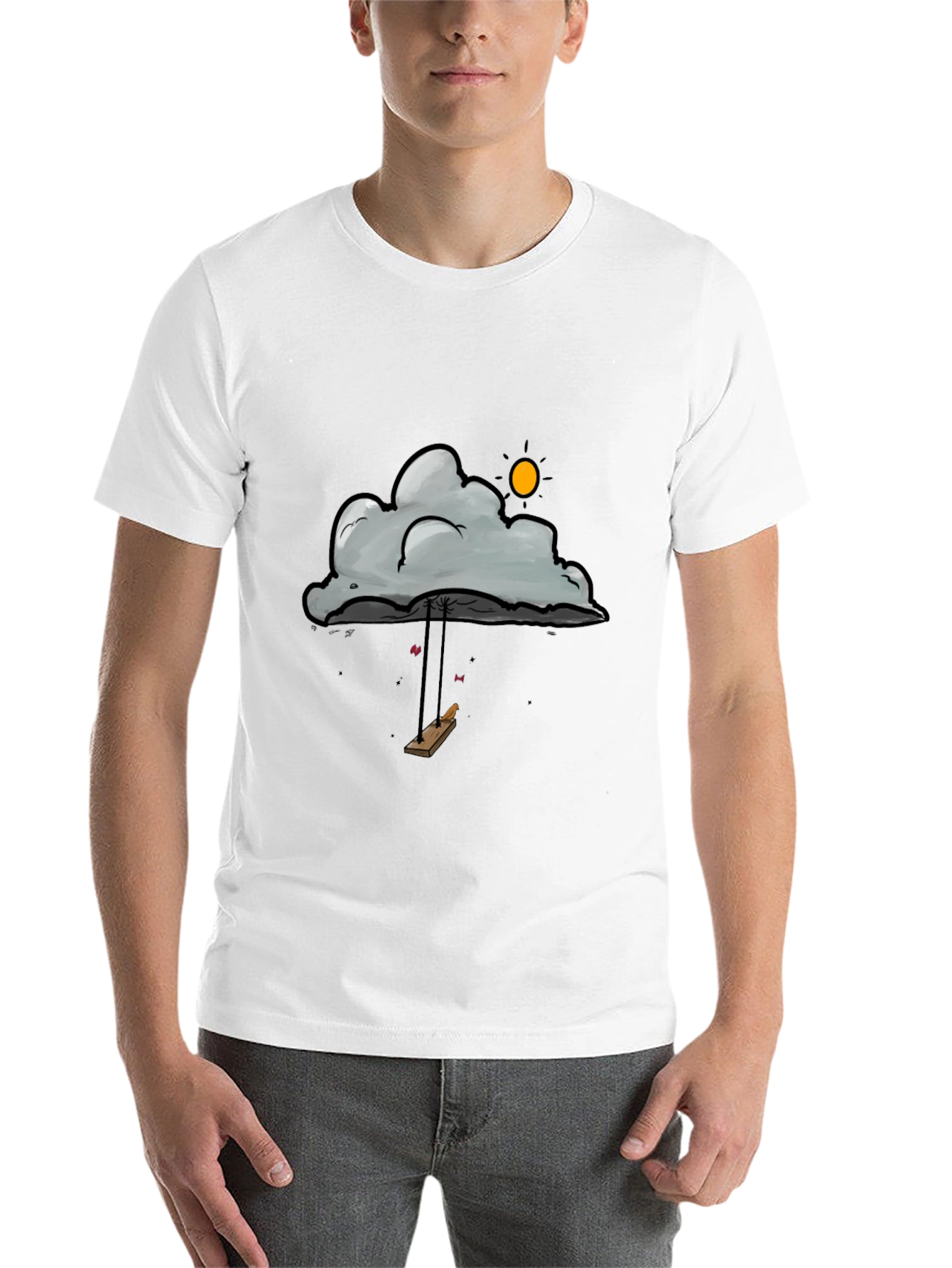Black Cloud Swing Graphic T-Shirt - Unique Design view 14
