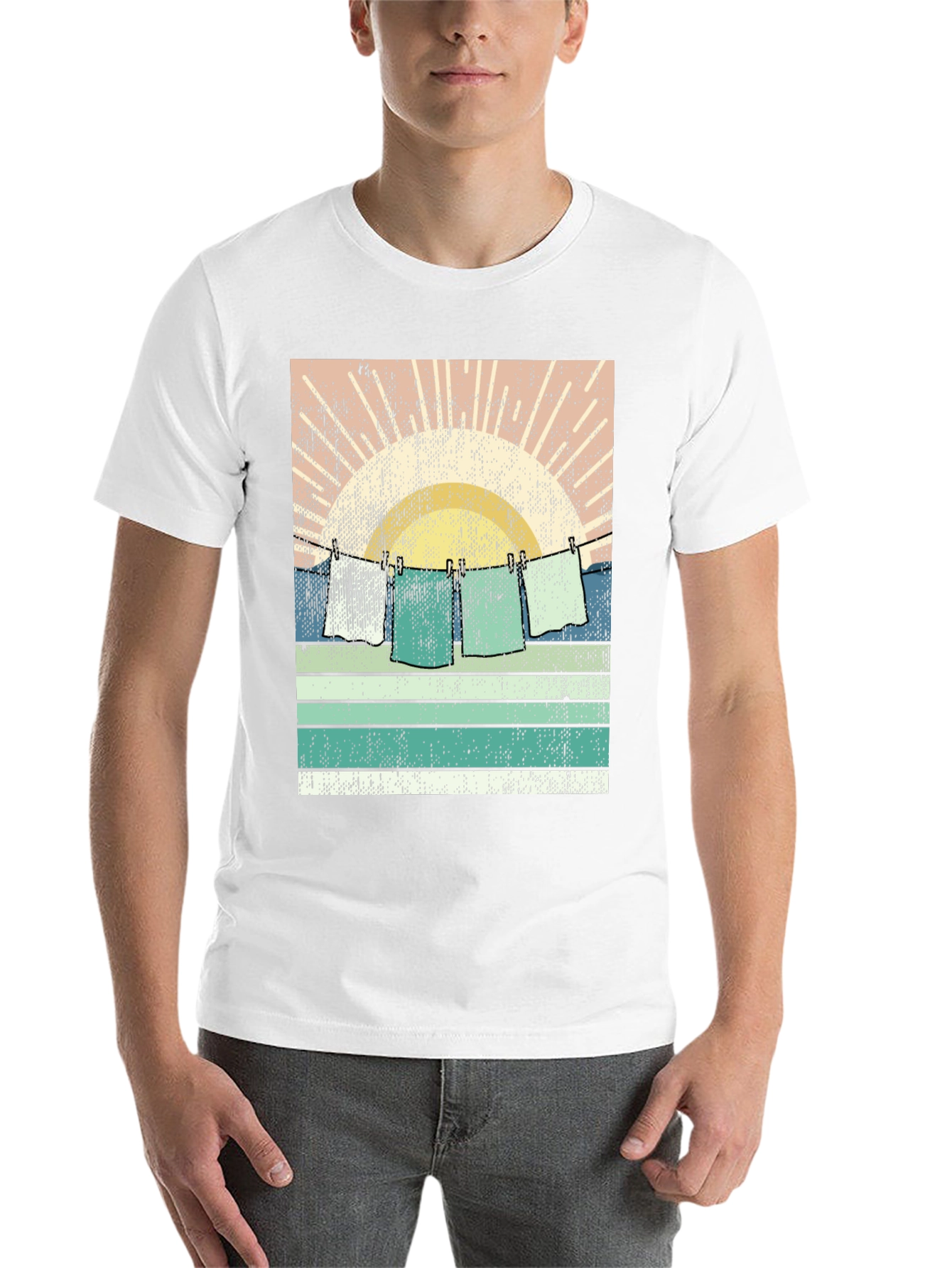 Black Retro Sunset Laundry T-Shirt view 14