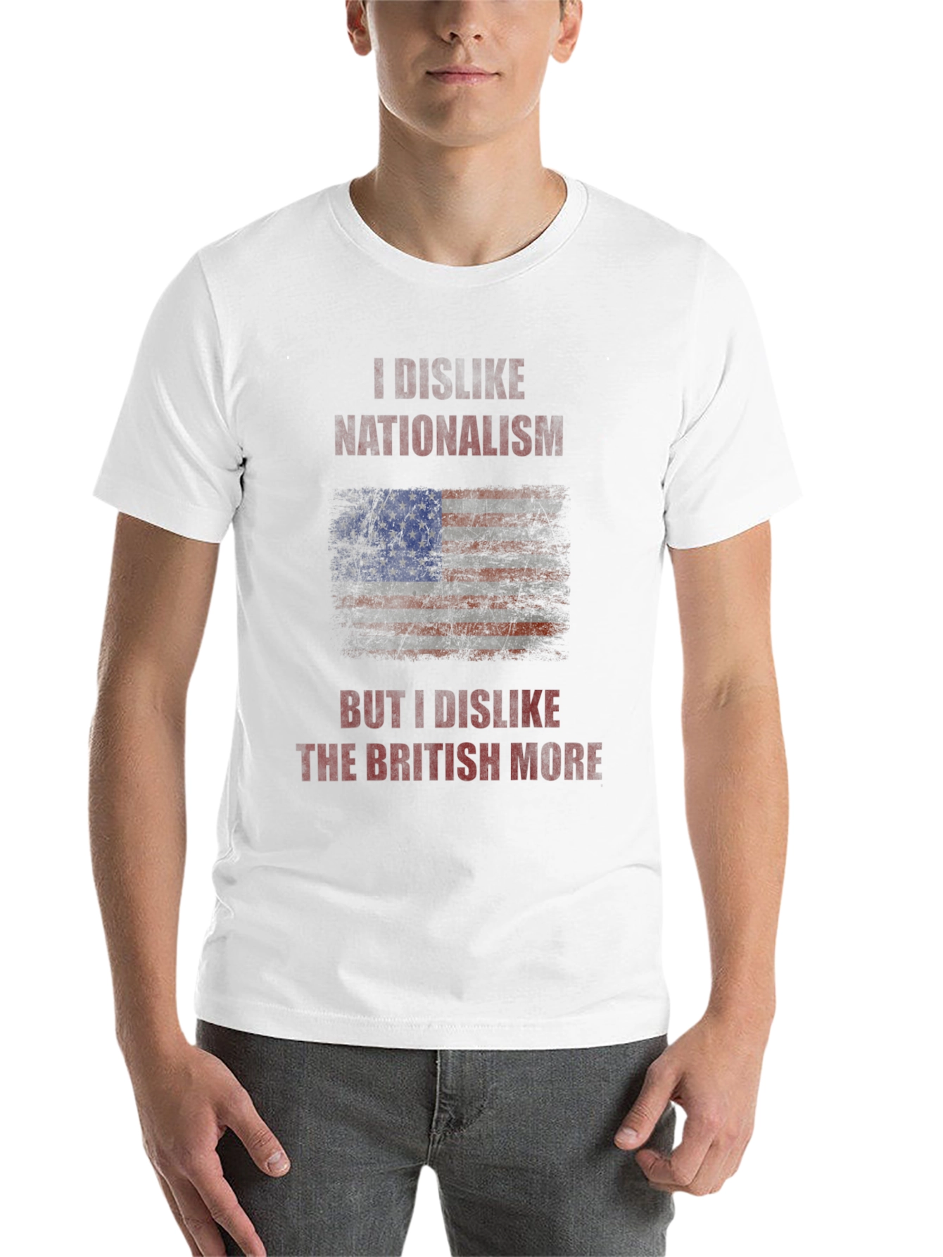 Black I Dislike Nationalism T-Shirt - Anti-British Humor Tee view 14